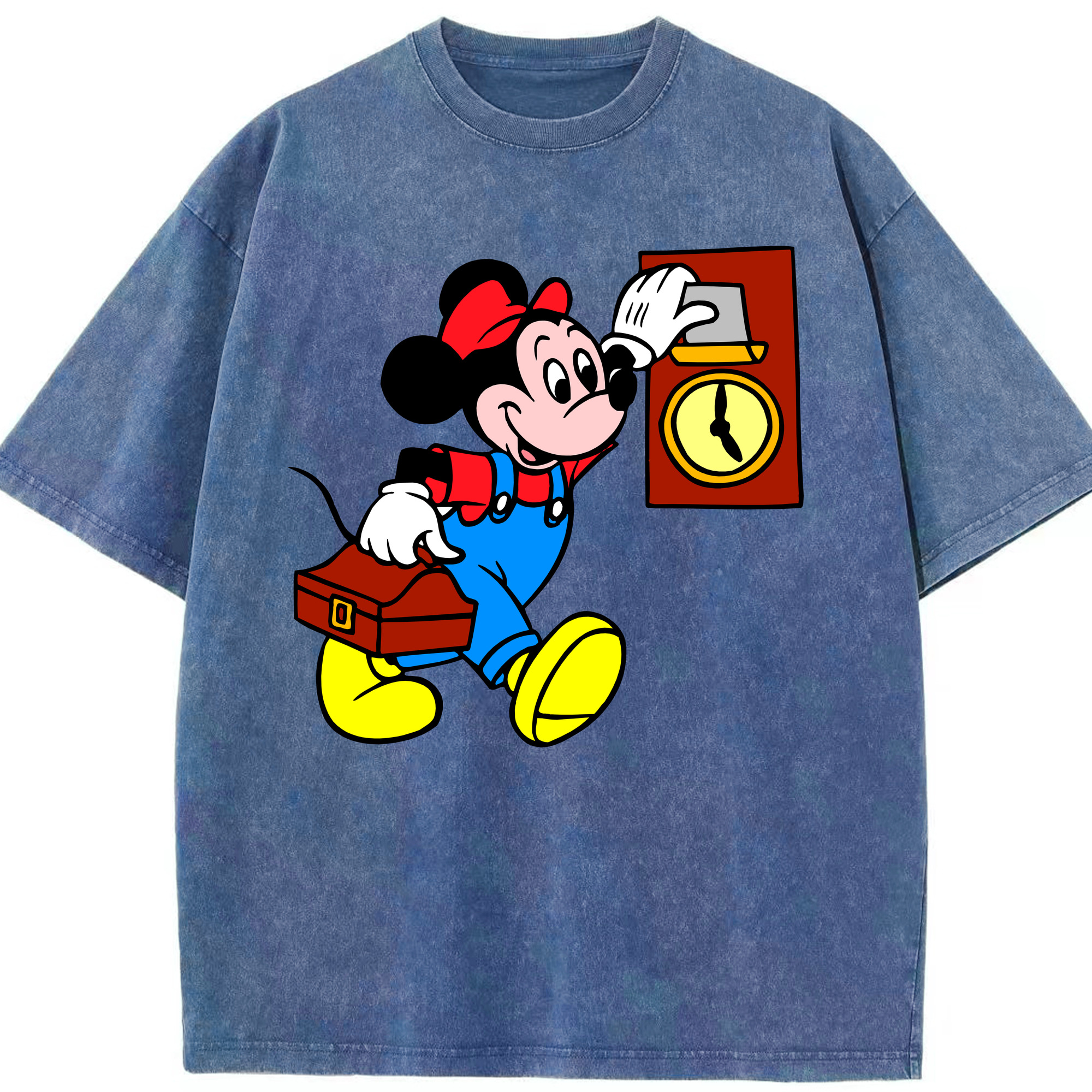 （画像用） ミッキーマウス Mickey Mouse 綿100% ヴィンテージ風 半袖Tシャツ（フロントプリント）
