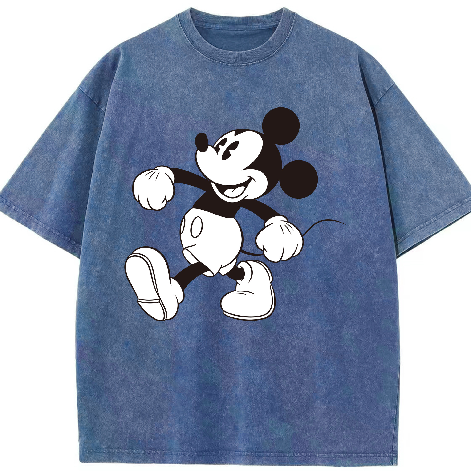 （画像用） ミッキーマウス Mickey Mouse 綿100% ヴィンテージ風 半袖Tシャツ（フロントプリント）