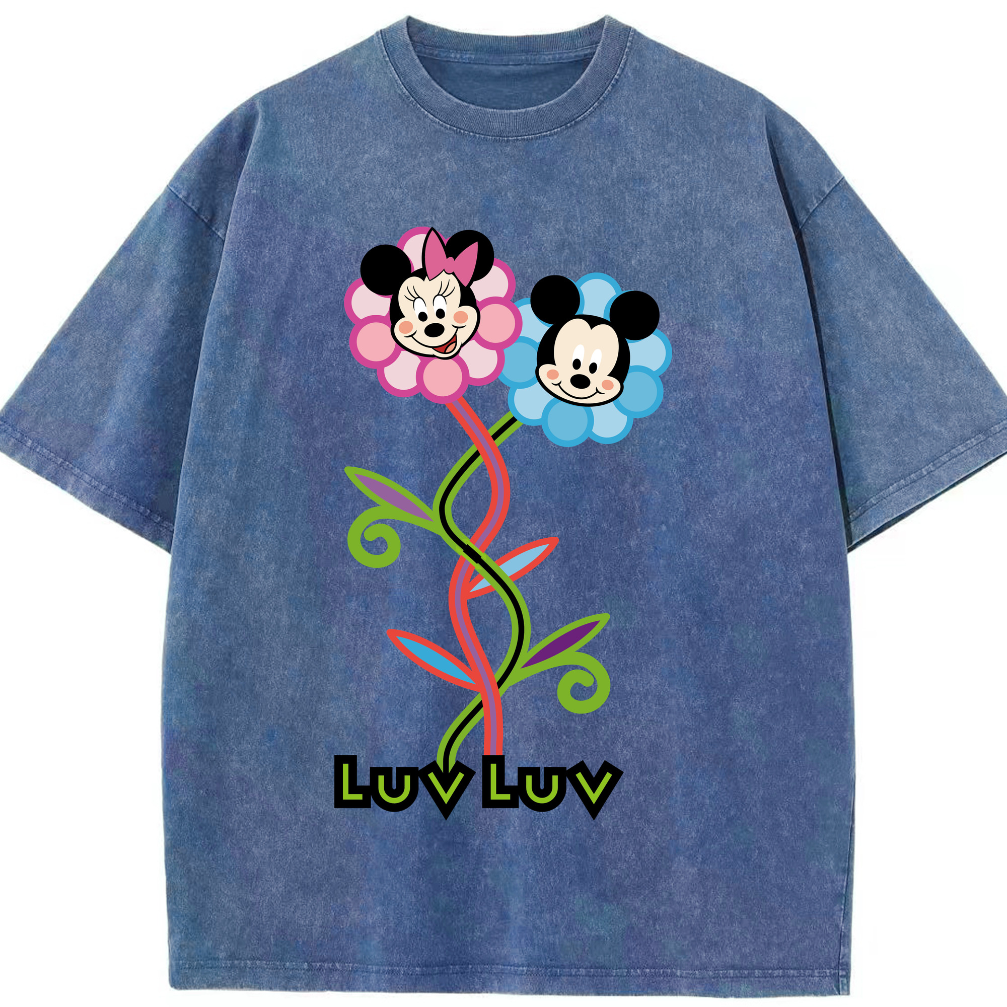 （画像用） ミッキーマウス Mickey Mouse 綿100% ヴィンテージ風 半袖Tシャツ（フロントプリント）