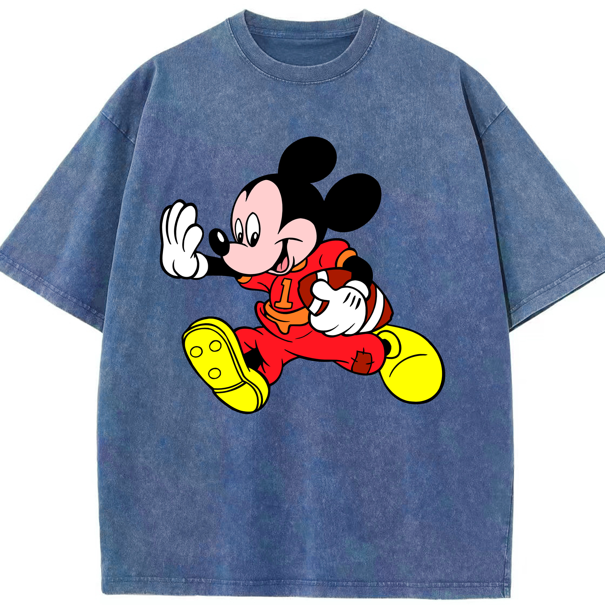 （画像用） ミッキーマウス Mickey Mouse 綿100% ヴィンテージ風 半袖Tシャツ（フロントプリント）