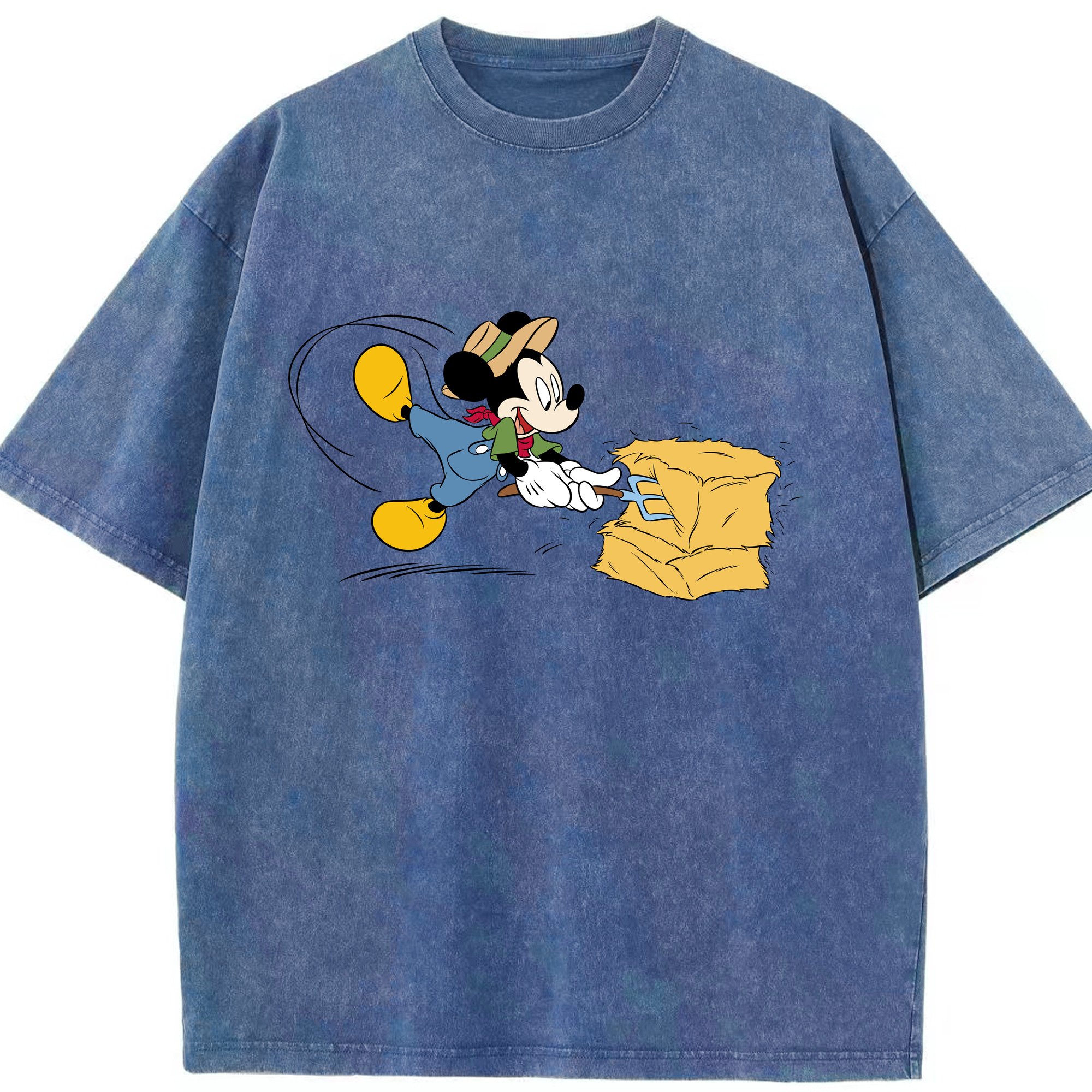 （画像用） ミッキーマウス Mickey Mouse 綿100% ヴィンテージ風 半袖Tシャツ（フロントプリント）