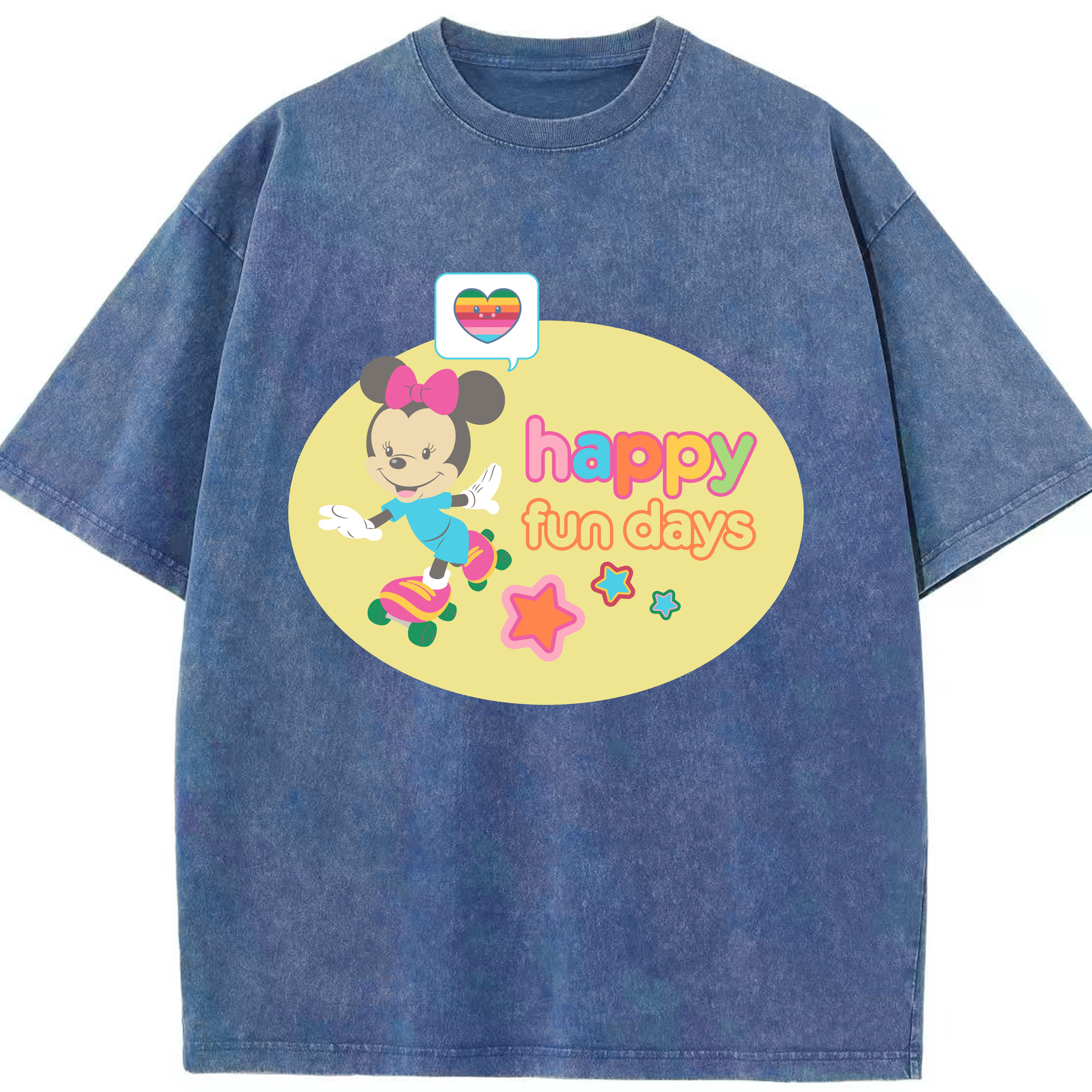 ミッキーマウス Mickey Mouse 綿100% ヴィンテージ風 半袖Tシャツ（フロントプリント）