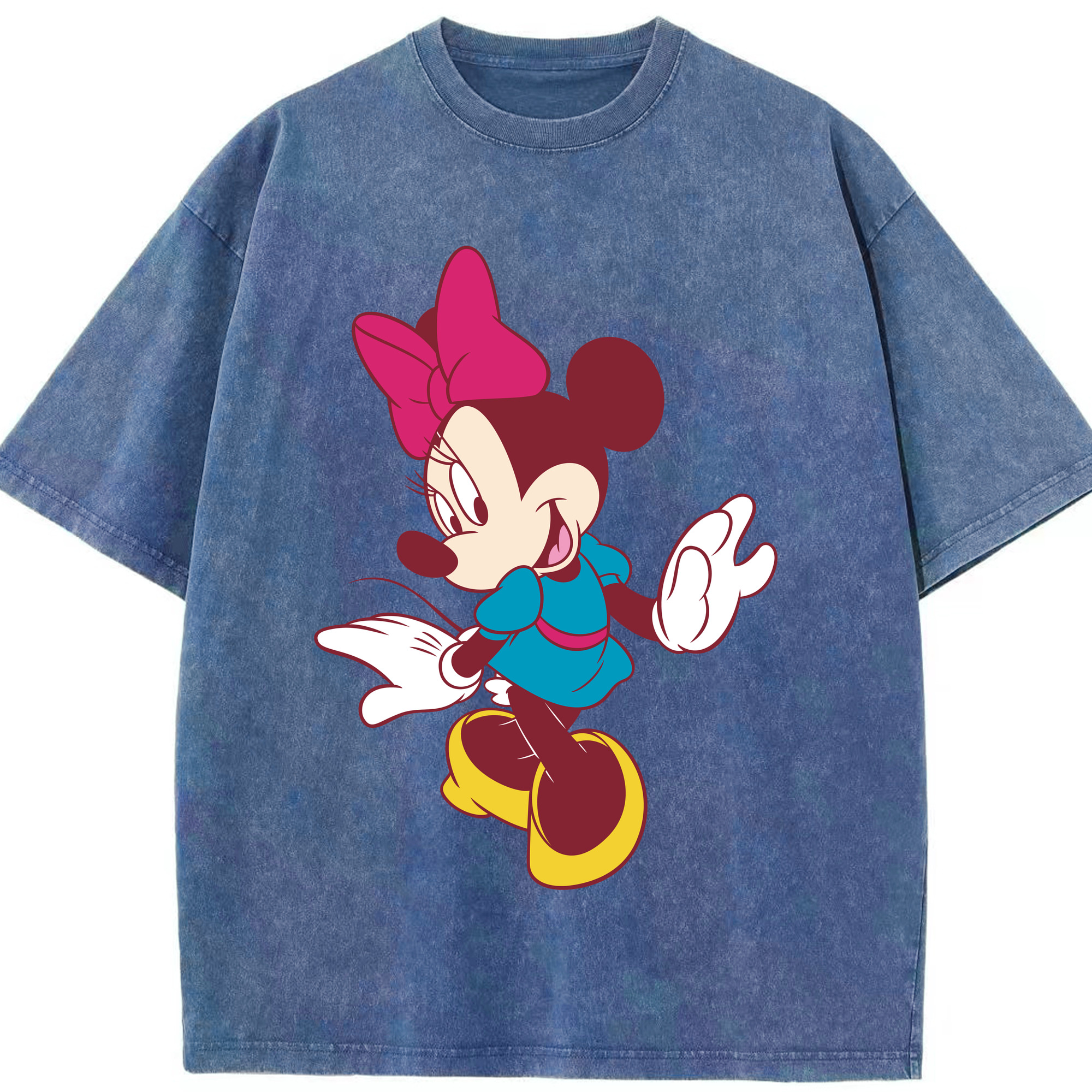 （画像用） ミッキーマウス Mickey Mouse 綿100% ヴィンテージ風 半袖Tシャツ（フロントプリント）