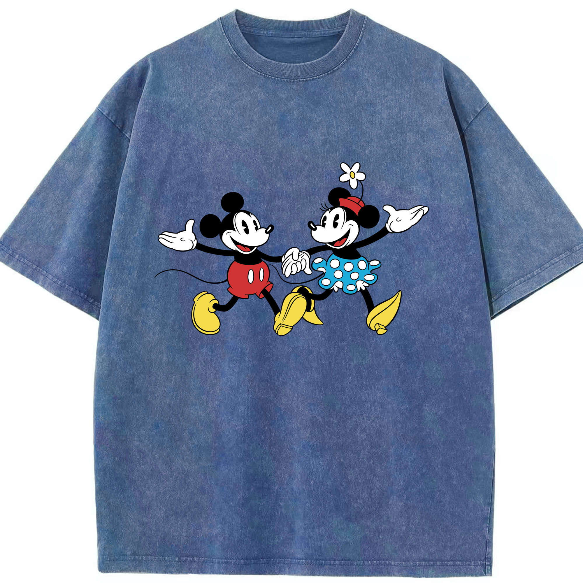 （画像用） ミッキーマウス Mickey Mouse 綿100% ヴィンテージ風 半袖Tシャツ（フロントプリント）
