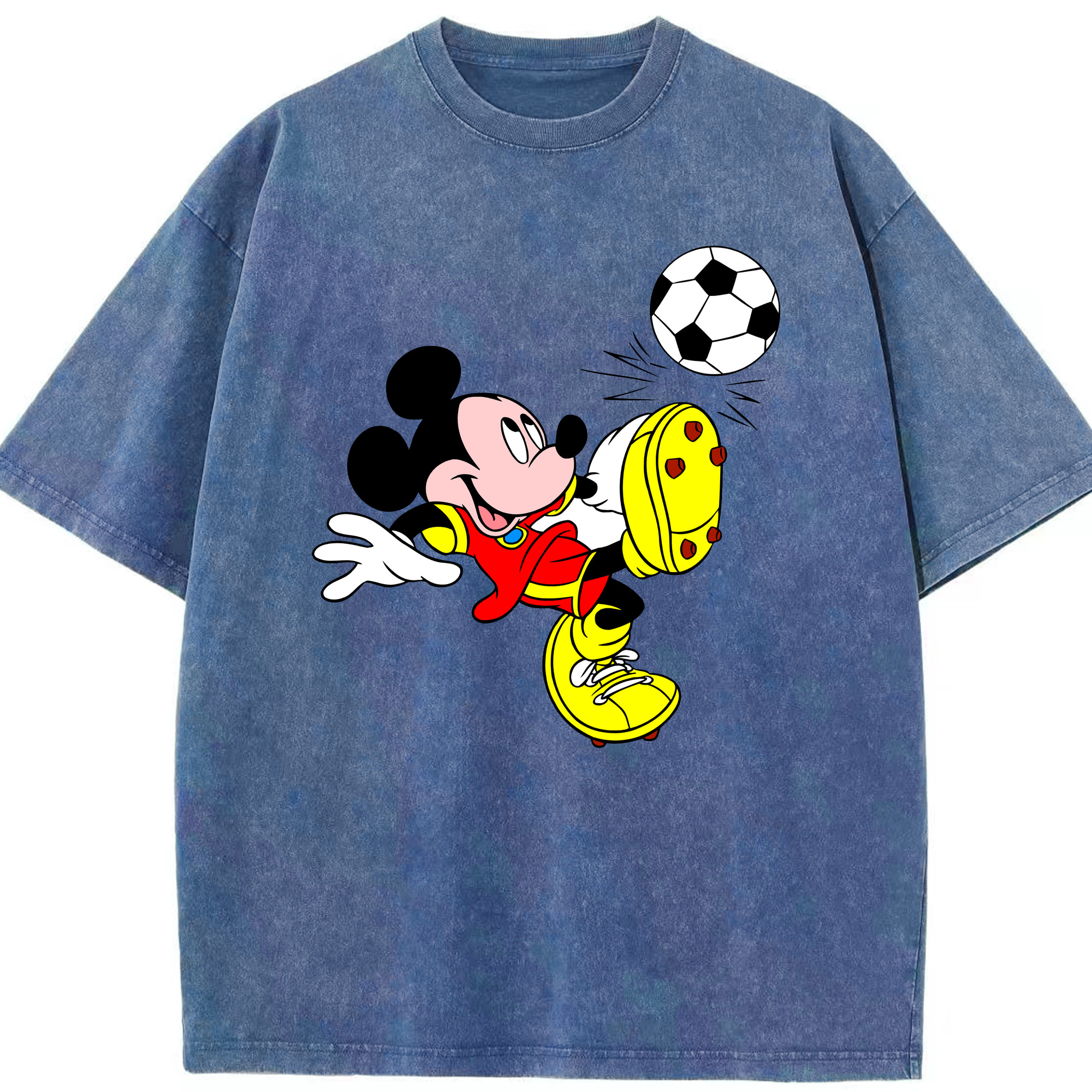 （画像用） ミッキーマウス Mickey Mouse 綿100% ヴィンテージ風 半袖Tシャツ（フロントプリント）