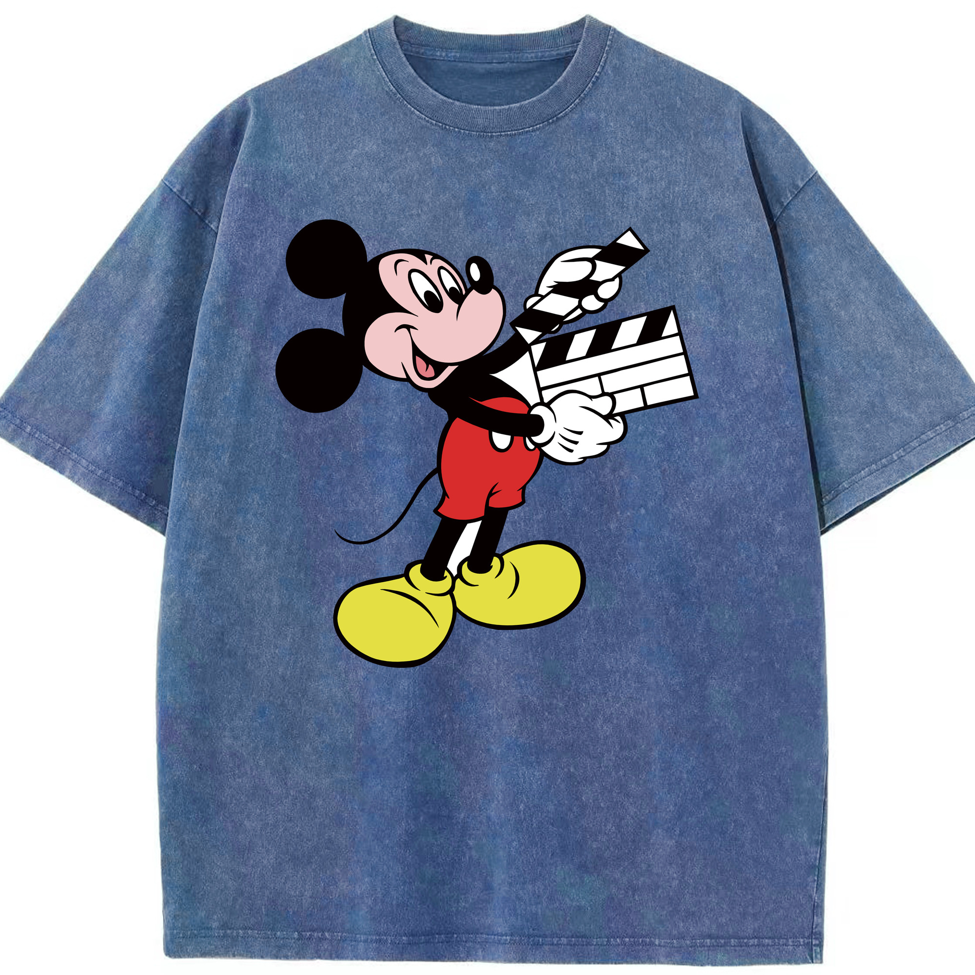 （画像用） ミッキーマウス Mickey Mouse 綿100% ヴィンテージ風 半袖Tシャツ（フロントプリント）