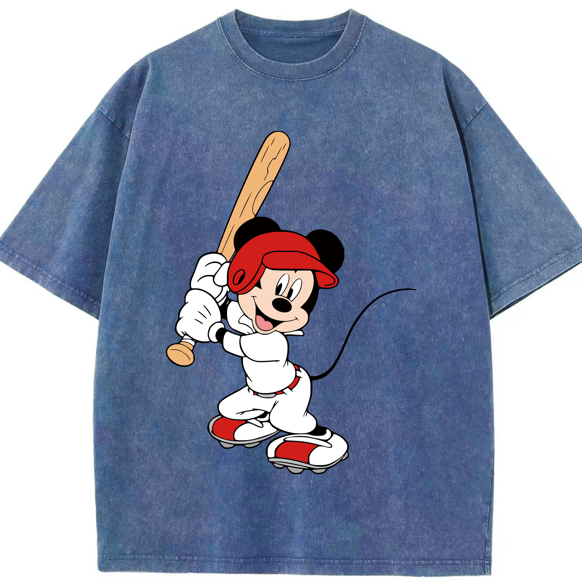 （画像用） ミッキーマウス Mickey Mouse 綿100% ヴィンテージ風 半袖Tシャツ（フロントプリント）