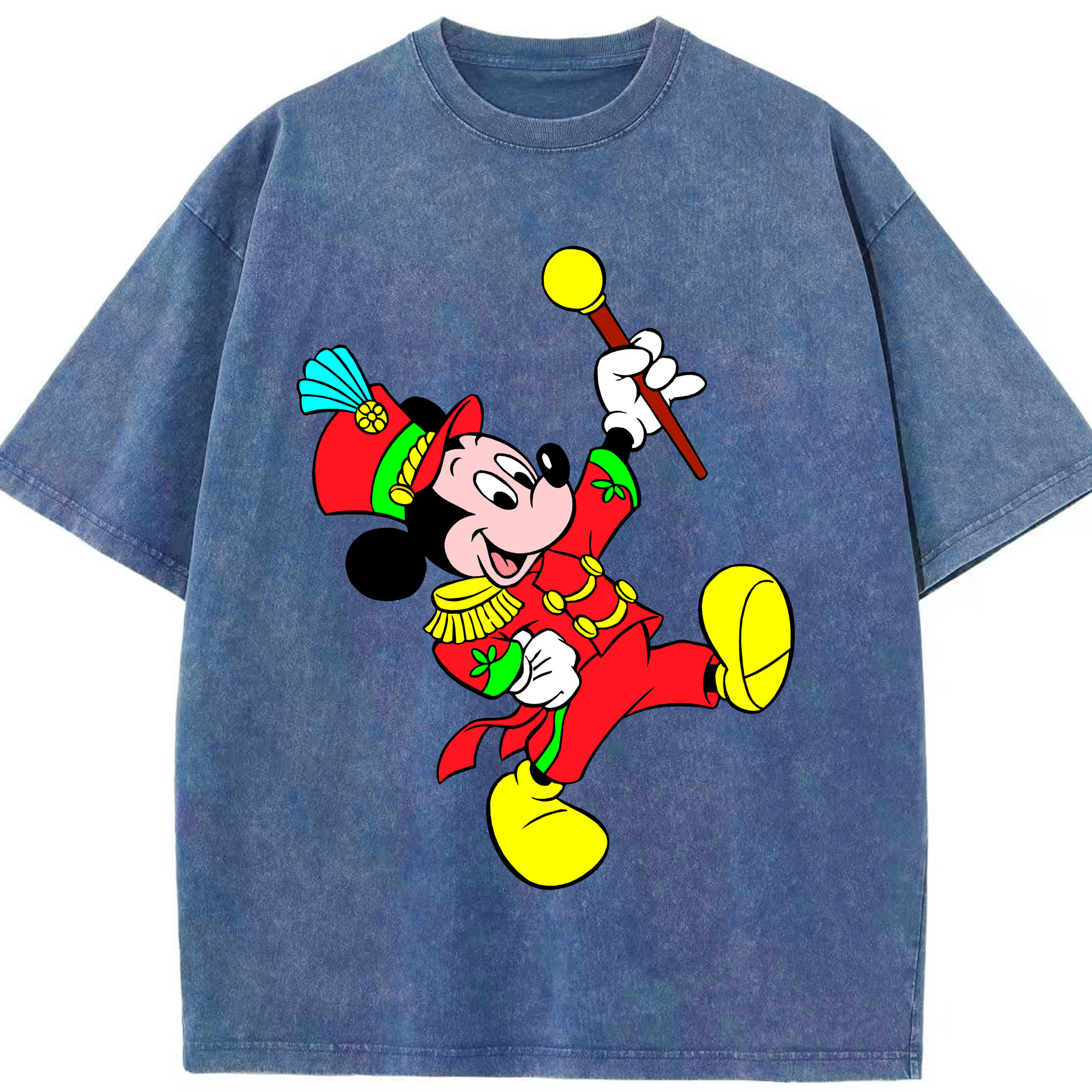 （画像用） ミッキーマウス Mickey Mouse 綿100% ヴィンテージ風 半袖Tシャツ（フロントプリント）