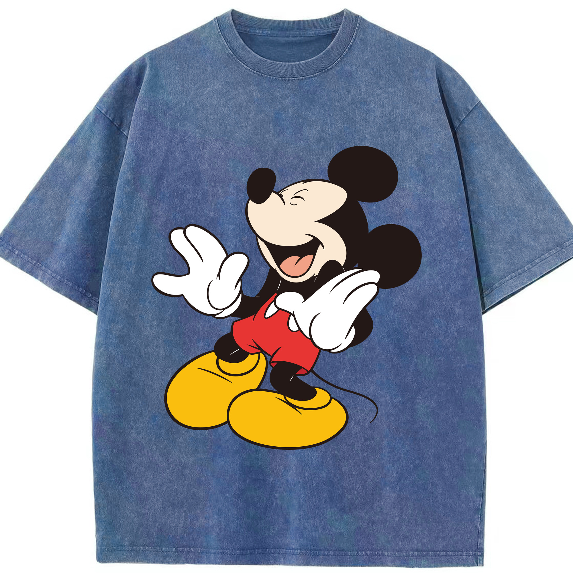 （画像用） ミッキーマウス Mickey Mouse 綿100% ヴィンテージ風 半袖Tシャツ（フロントプリント）