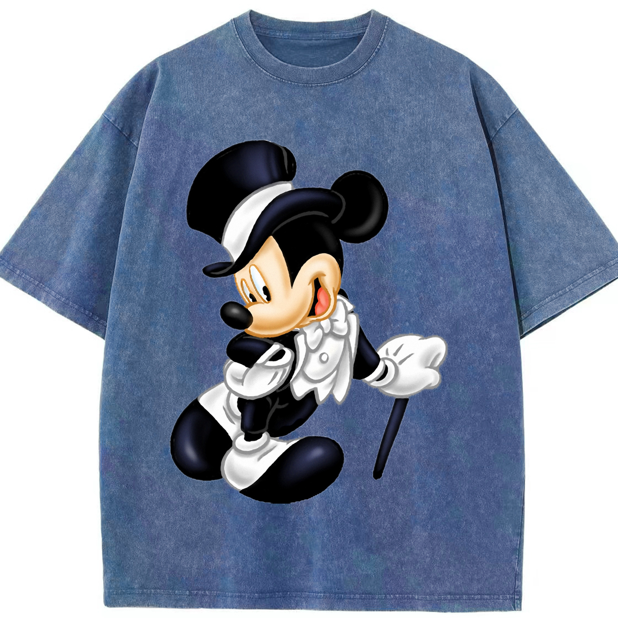 （画像用） ミッキーマウス Mickey Mouse 綿100% ヴィンテージ風 半袖Tシャツ（フロントプリント）