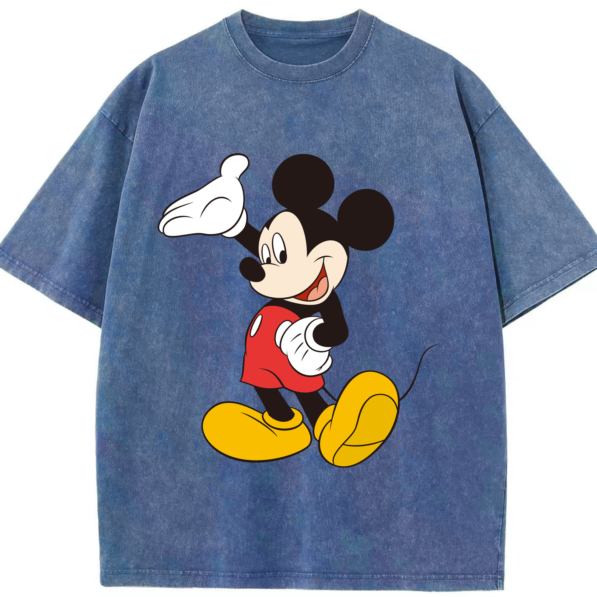 （画像用） ミッキーマウス Mickey Mouse 綿100% ヴィンテージ風 半袖Tシャツ（フロントプリント）