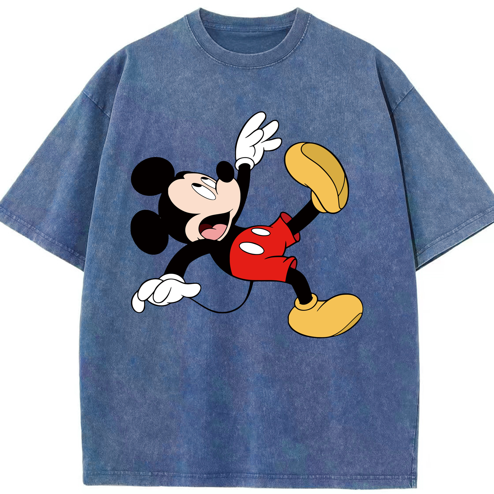 （画像用） ミッキーマウス Mickey Mouse 綿100% ヴィンテージ風 半袖Tシャツ（フロントプリント）