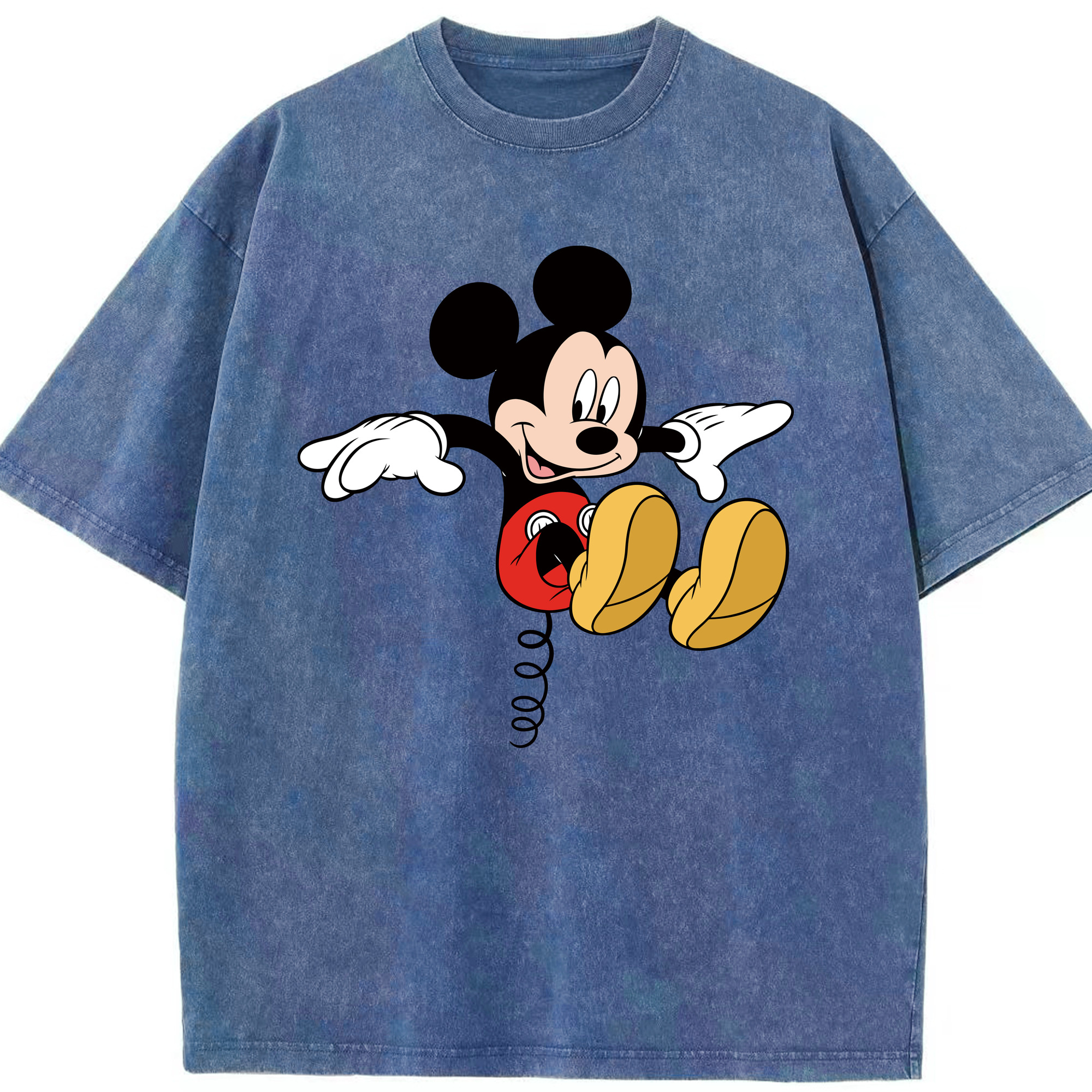 （画像用） ミッキーマウス Mickey Mouse 綿100% ヴィンテージ風 半袖Tシャツ（フロントプリント）