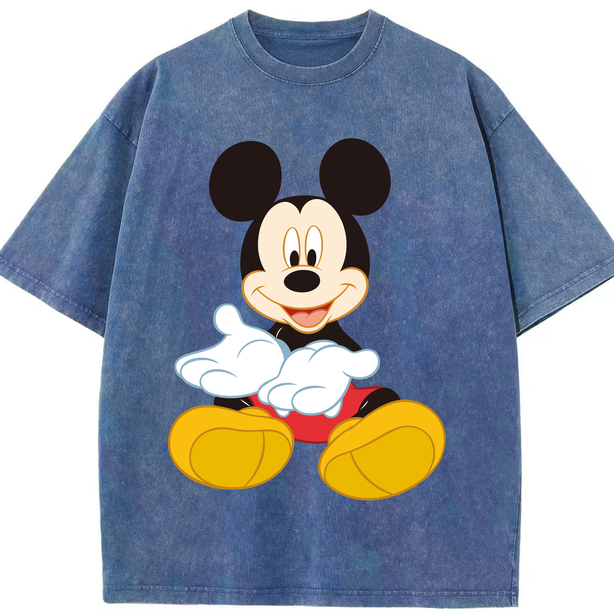 （画像用） ミッキーマウス Mickey Mouse 綿100% ヴィンテージ風 半袖Tシャツ（フロントプリント）