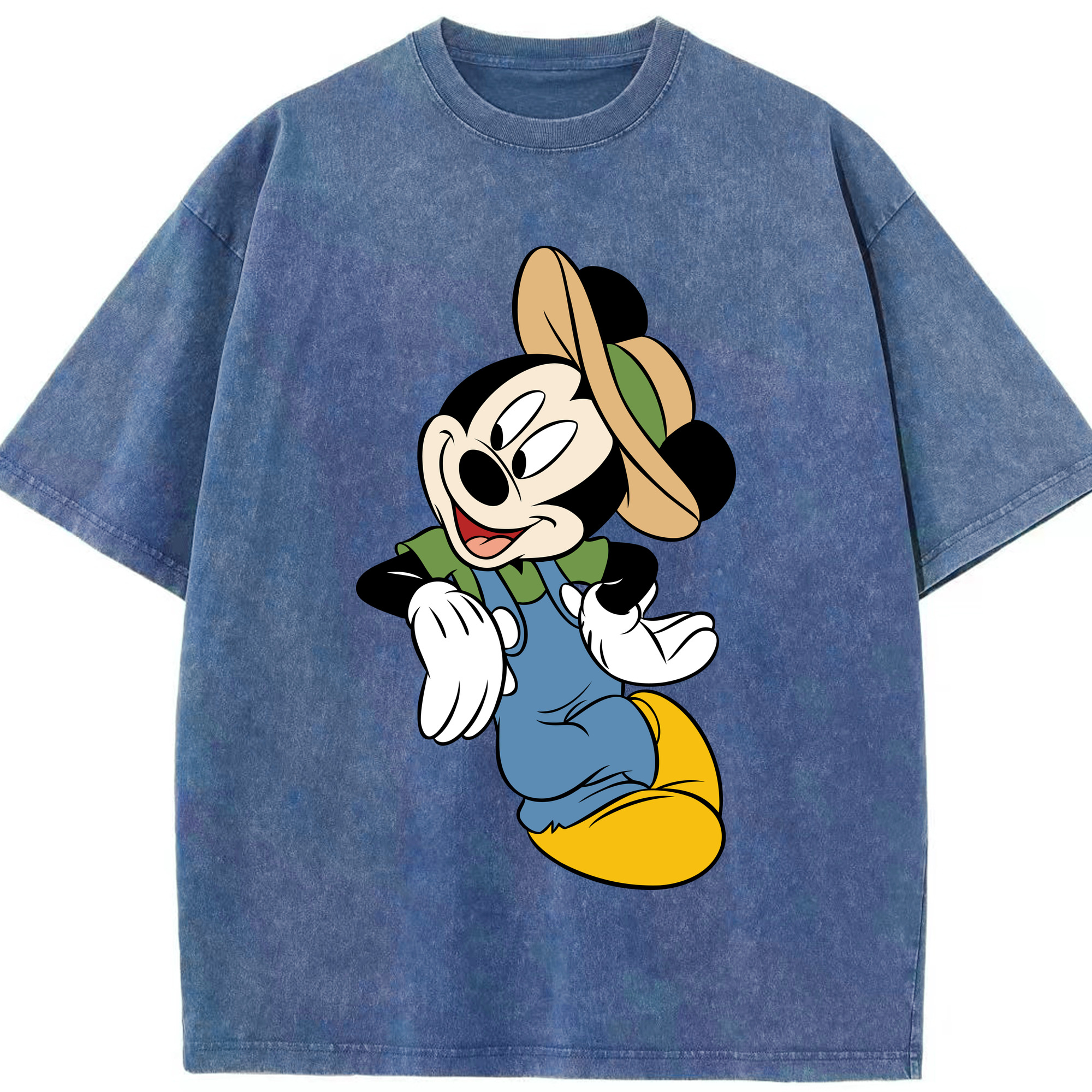 （画像用） ミッキーマウス Mickey Mouse 綿100% ヴィンテージ風 半袖Tシャツ（フロントプリント）
