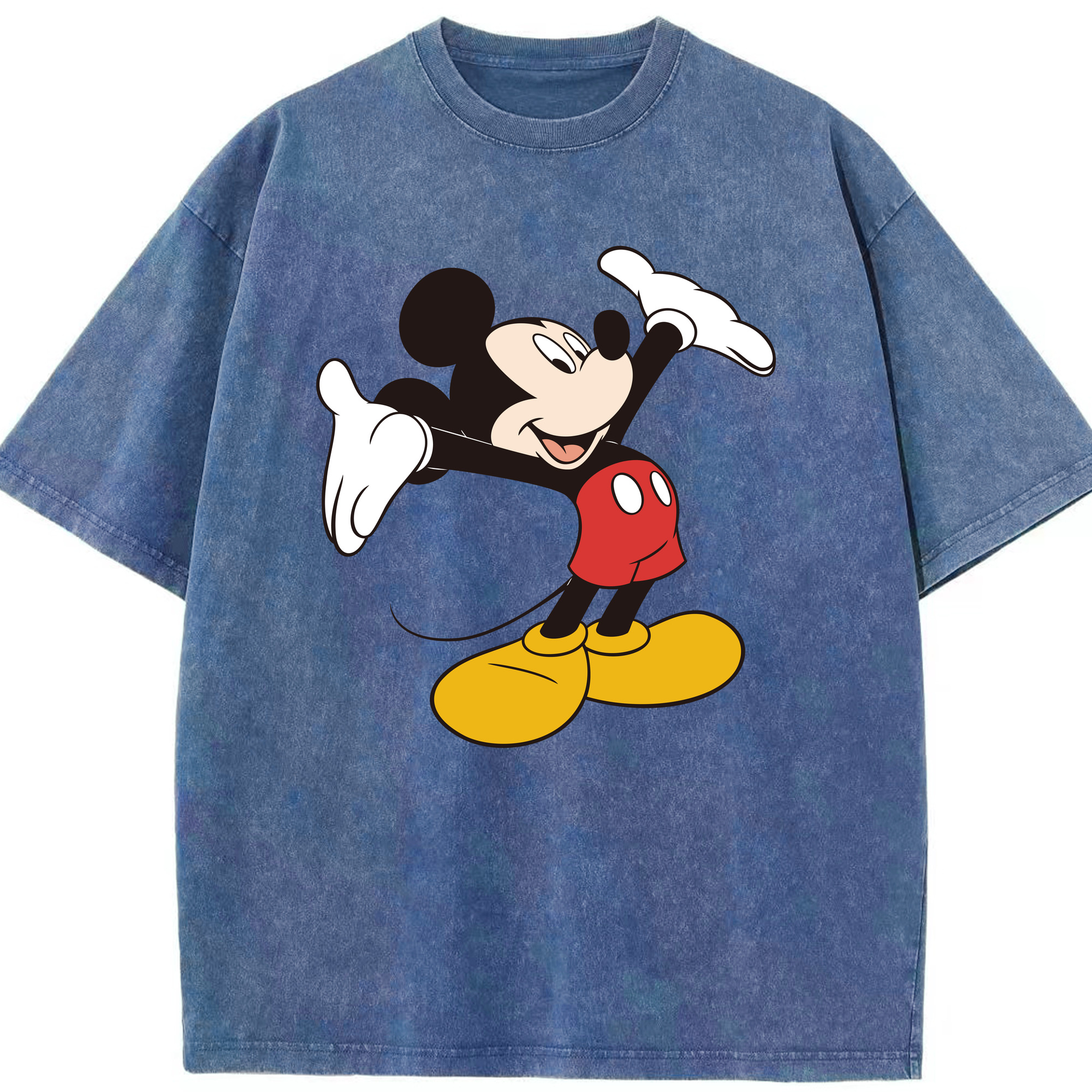 （画像用） ミッキーマウス Mickey Mouse 綿100% ヴィンテージ風 半袖Tシャツ（フロントプリント）
