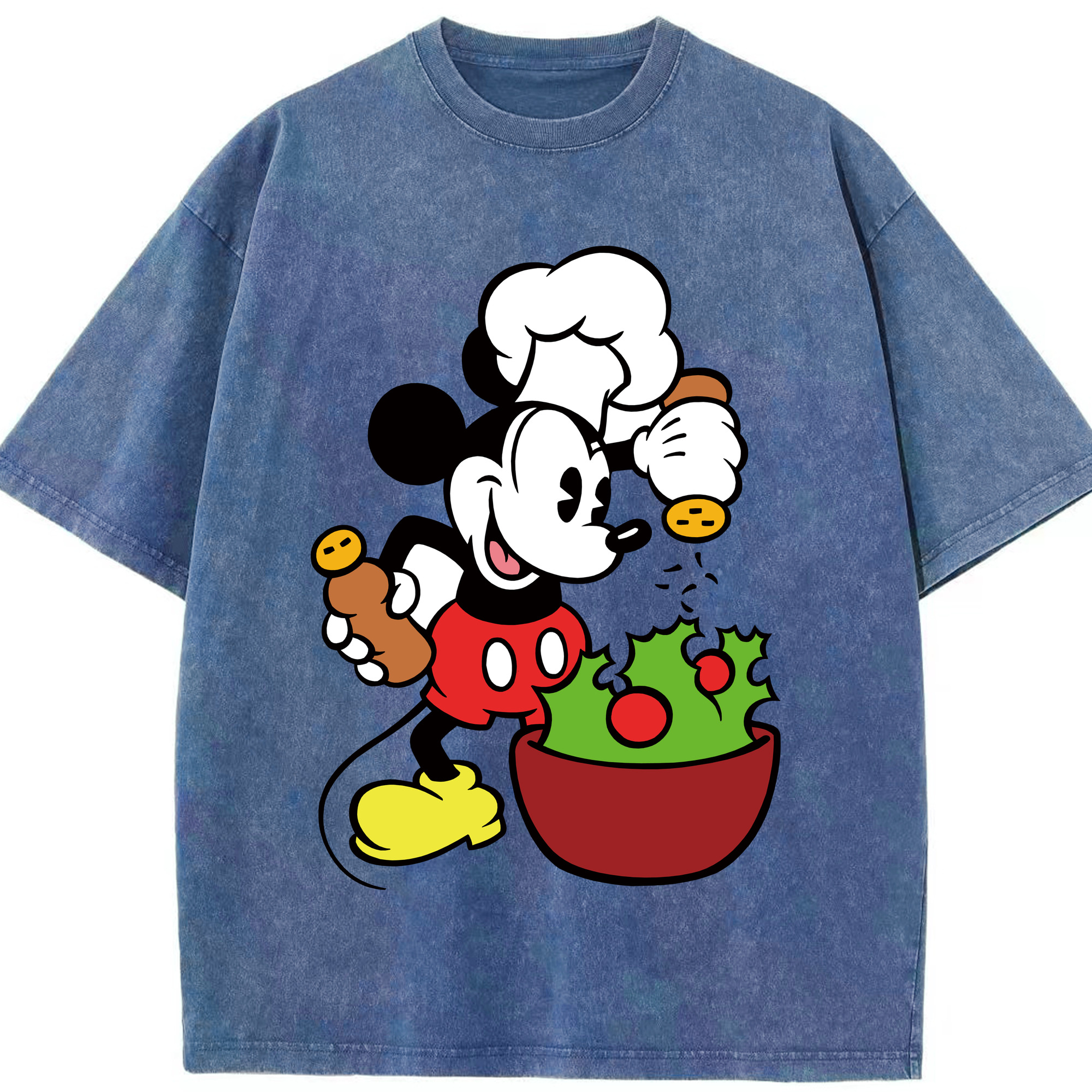 （画像用） ミッキーマウス Mickey Mouse 綿100% ヴィンテージ風 半袖Tシャツ（フロントプリント）