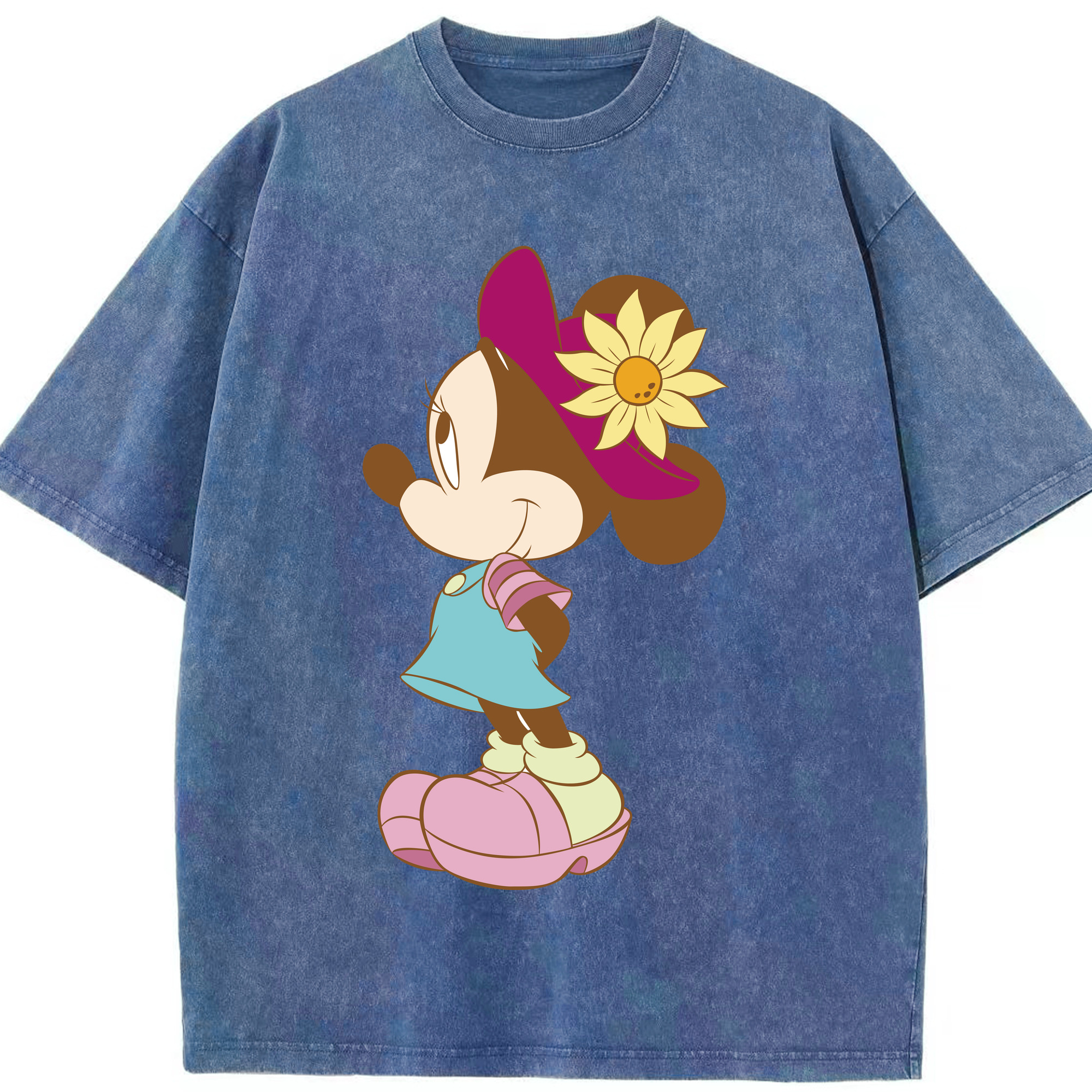 （画像用） ミッキーマウス Mickey Mouse 綿100% ヴィンテージ風 半袖Tシャツ（フロントプリント）
