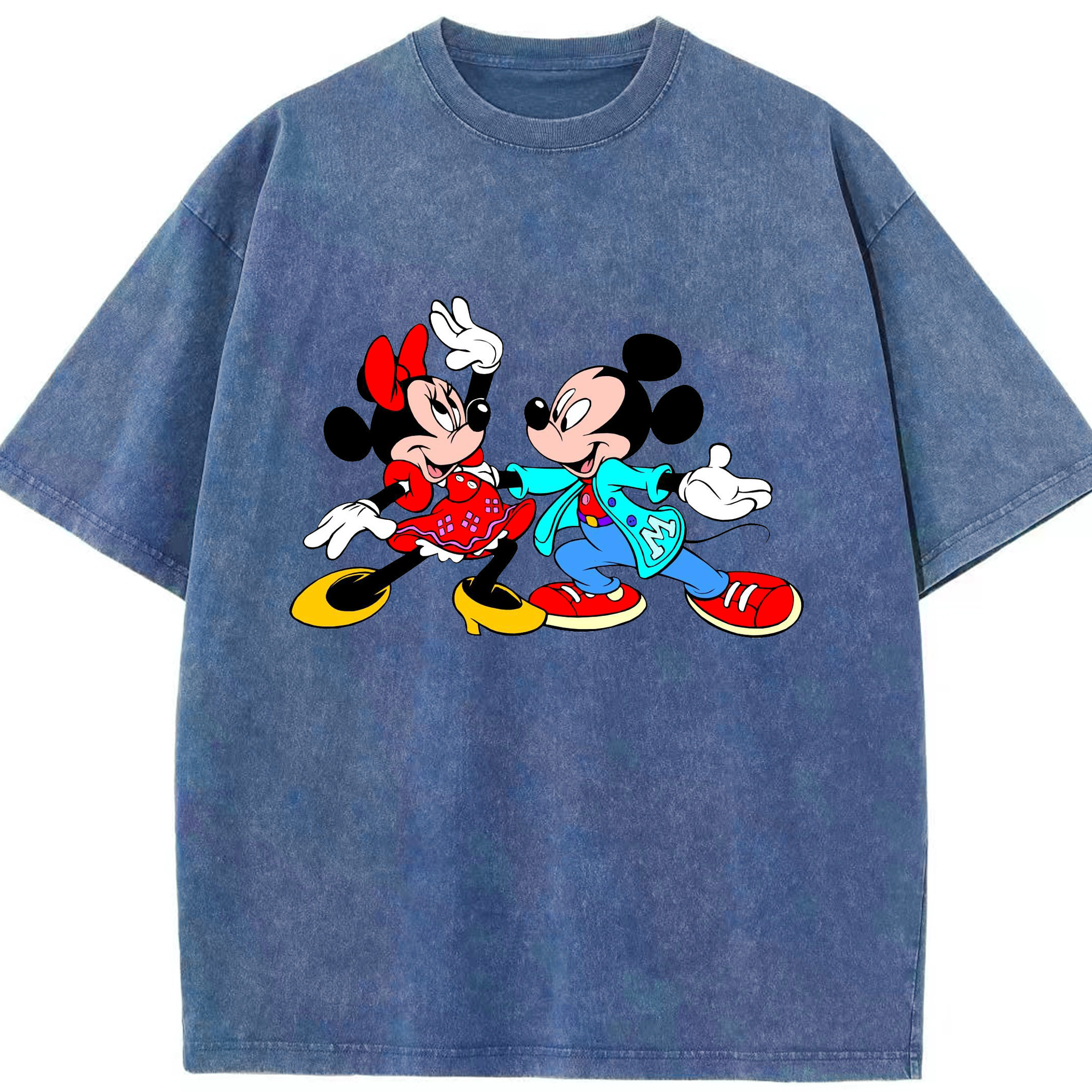 （画像用） ミッキーマウス Mickey Mouse 綿100% ヴィンテージ風 半袖Tシャツ（フロントプリント）