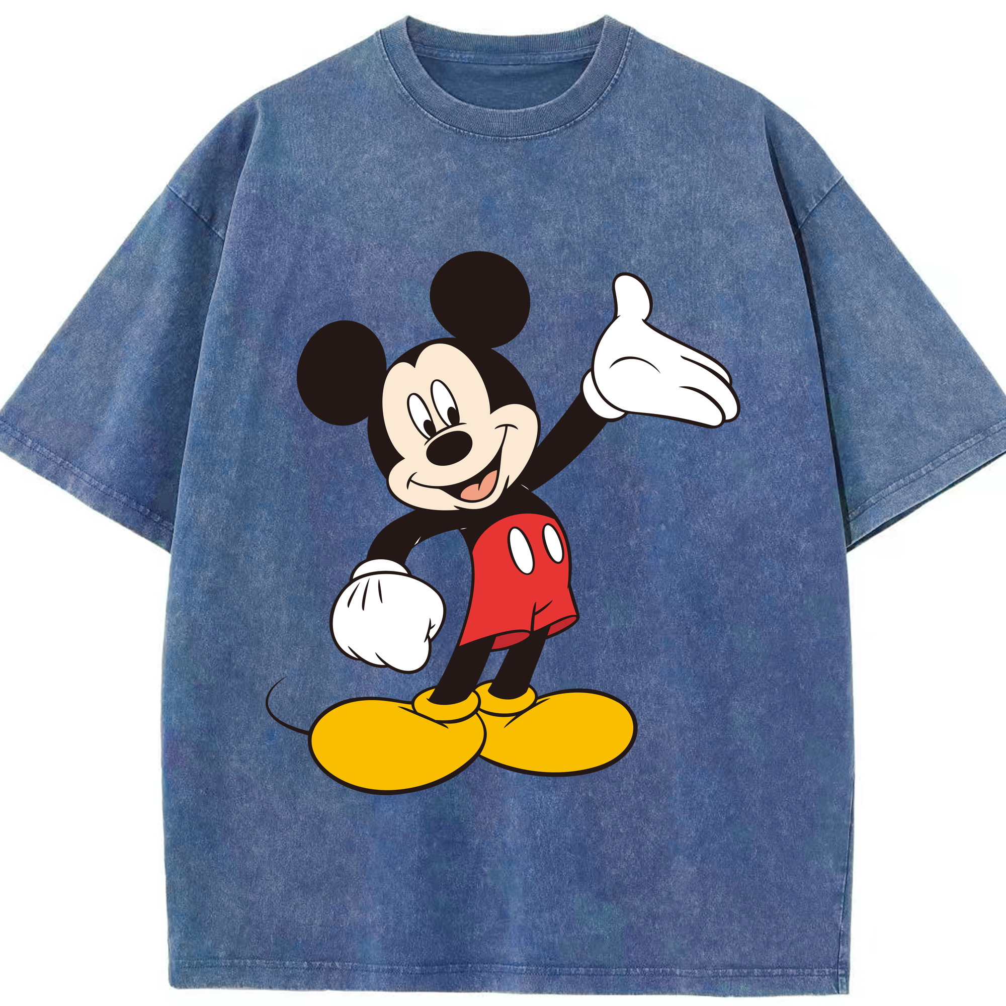 （画像用） ミッキーマウス Mickey Mouse 綿100% ヴィンテージ風 半袖Tシャツ（フロントプリント）