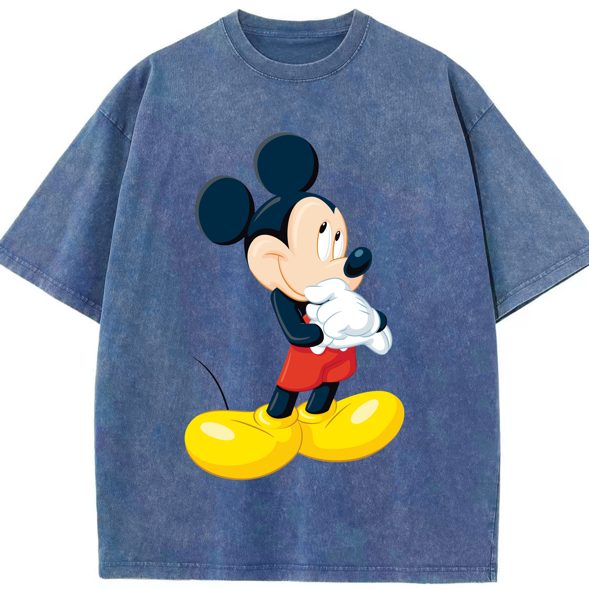 （画像用） ミッキーマウス Mickey Mouse 綿100% ヴィンテージ風 半袖Tシャツ（フロントプリント）