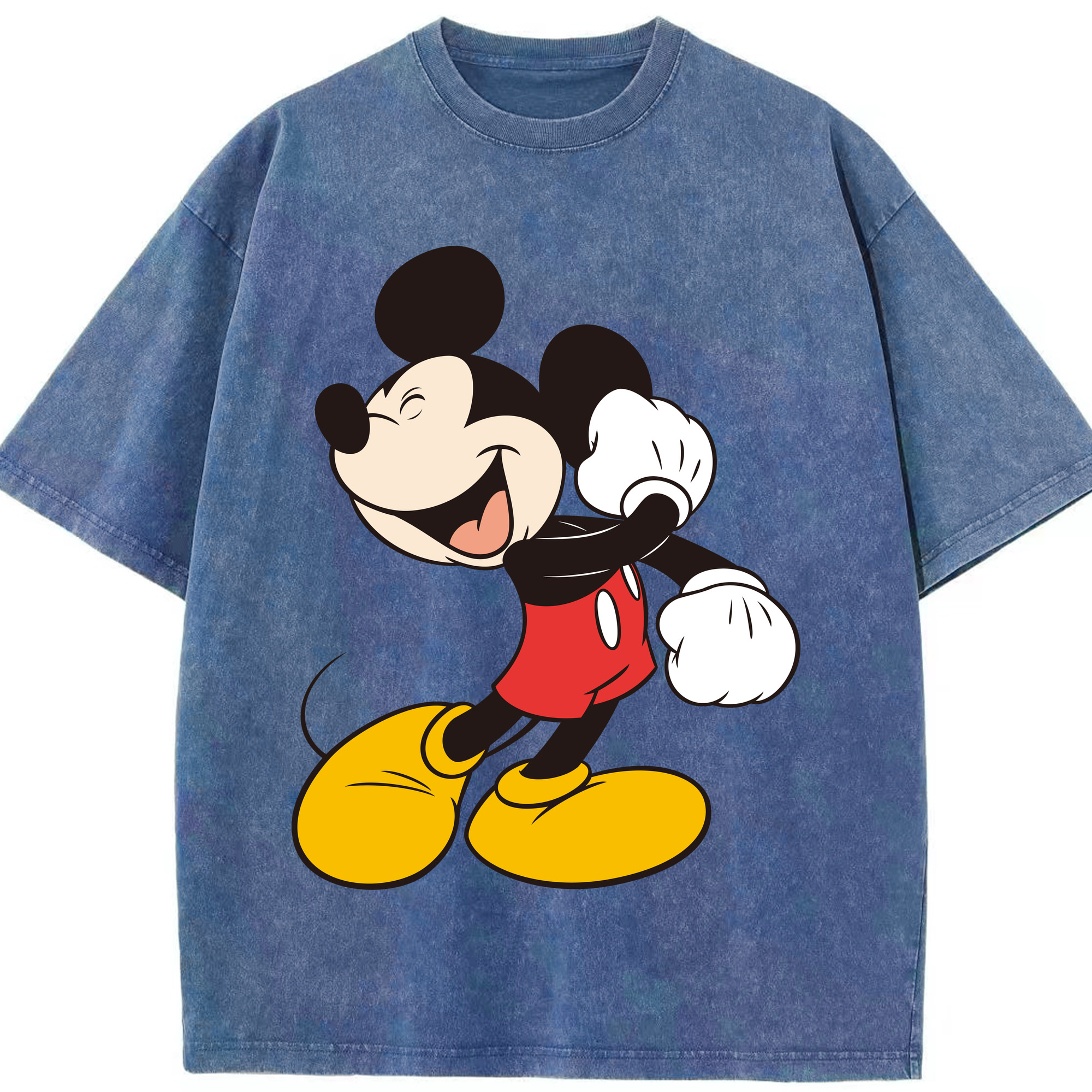 （画像用） ミッキーマウス Mickey Mouse 綿100% ヴィンテージ風 半袖Tシャツ（フロントプリント）