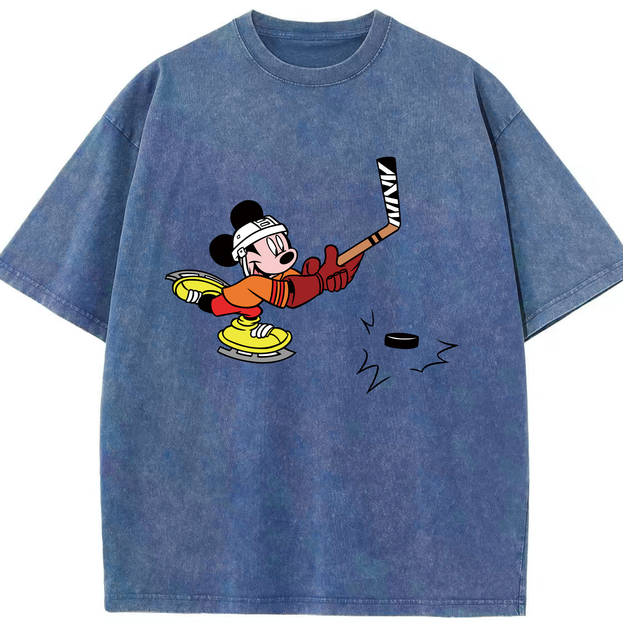 （画像用） ミッキーマウス Mickey Mouse 綿100% ヴィンテージ風 半袖Tシャツ（フロントプリント）