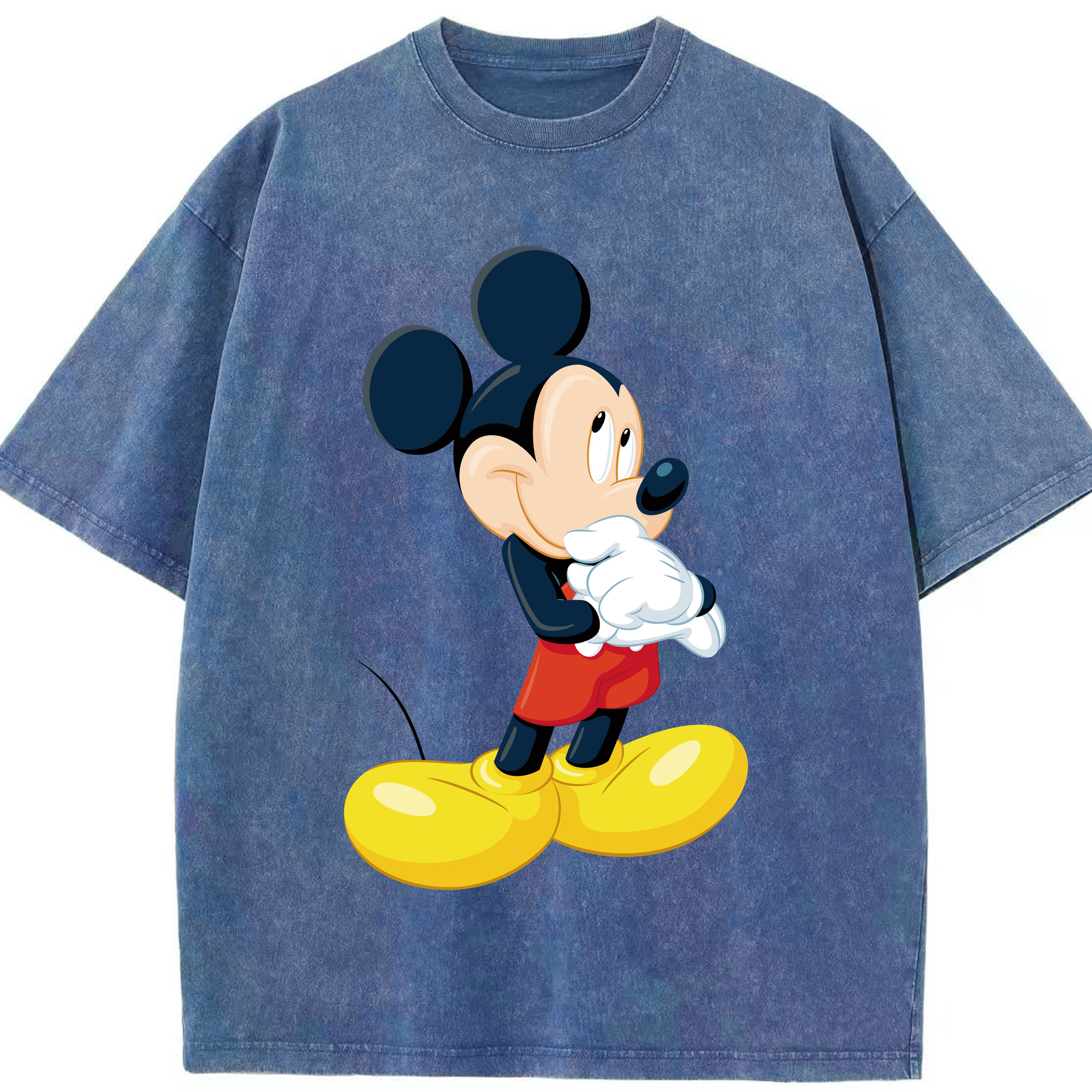 （画像用） ミッキーマウス Mickey Mouse 綿100% ヴィンテージ風 半袖Tシャツ（フロントプリント）