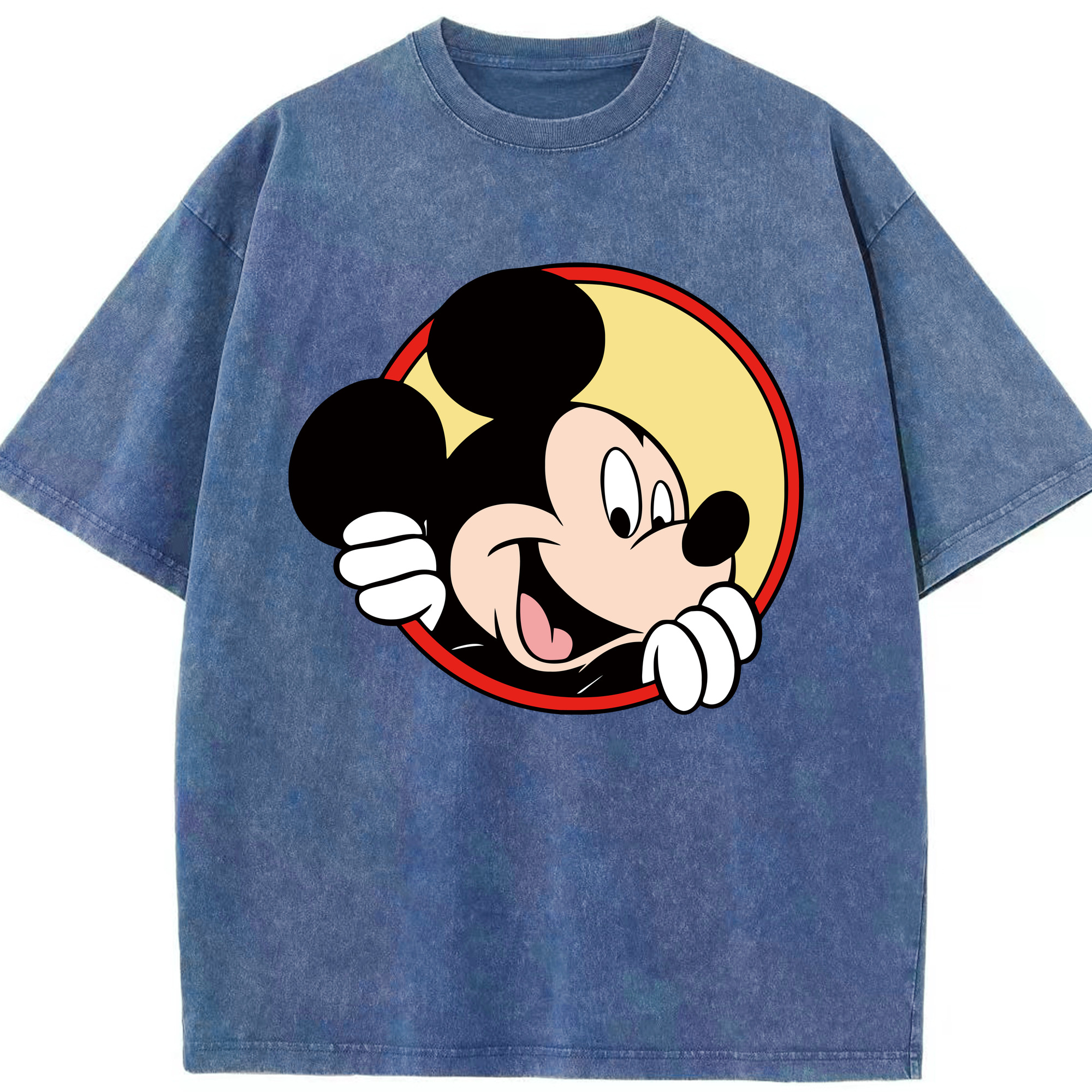（画像用） ミッキーマウス Mickey Mouse 綿100% ヴィンテージ風 半袖Tシャツ（フロントプリント）