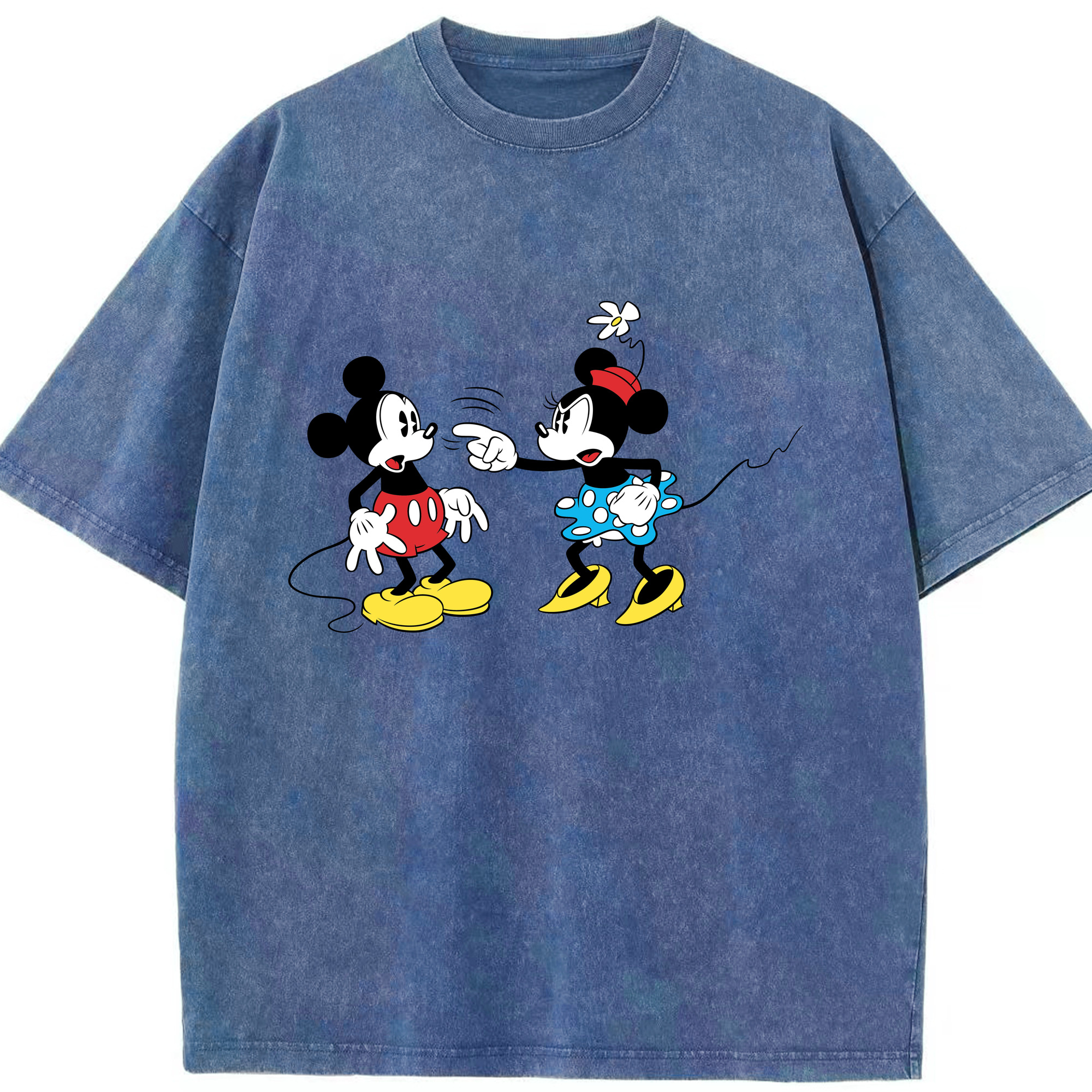 （画像用） ミッキーマウス Mickey Mouse 綿100% ヴィンテージ風 半袖Tシャツ（フロントプリント）