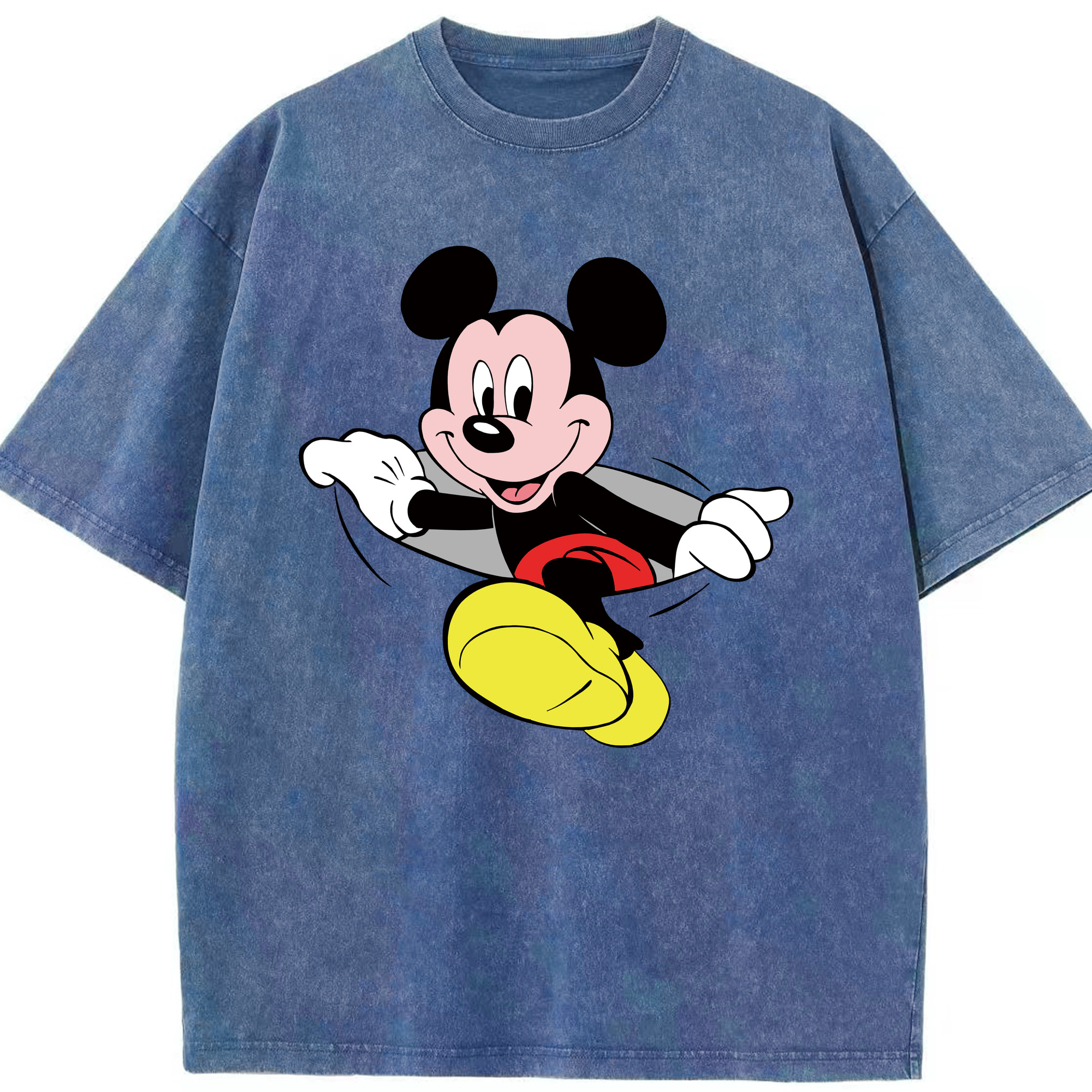 （画像用） ミッキーマウス Mickey Mouse 綿100% ヴィンテージ風 半袖Tシャツ（フロントプリント）