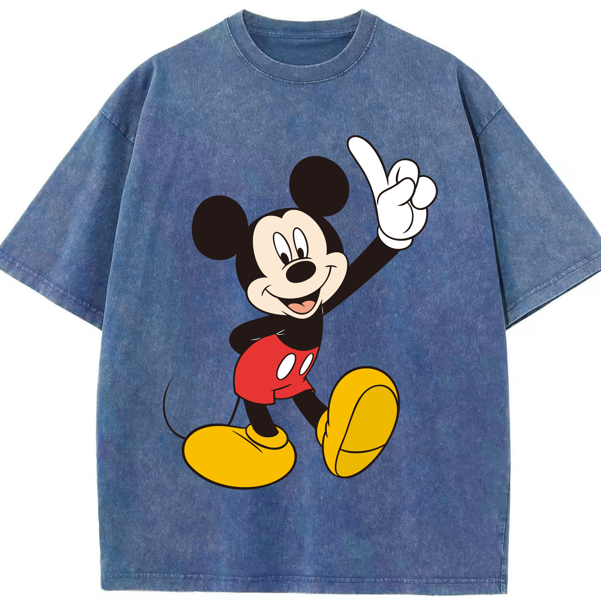 （画像用） ミッキーマウス Mickey Mouse 綿100% ヴィンテージ風 半袖Tシャツ（フロントプリント）