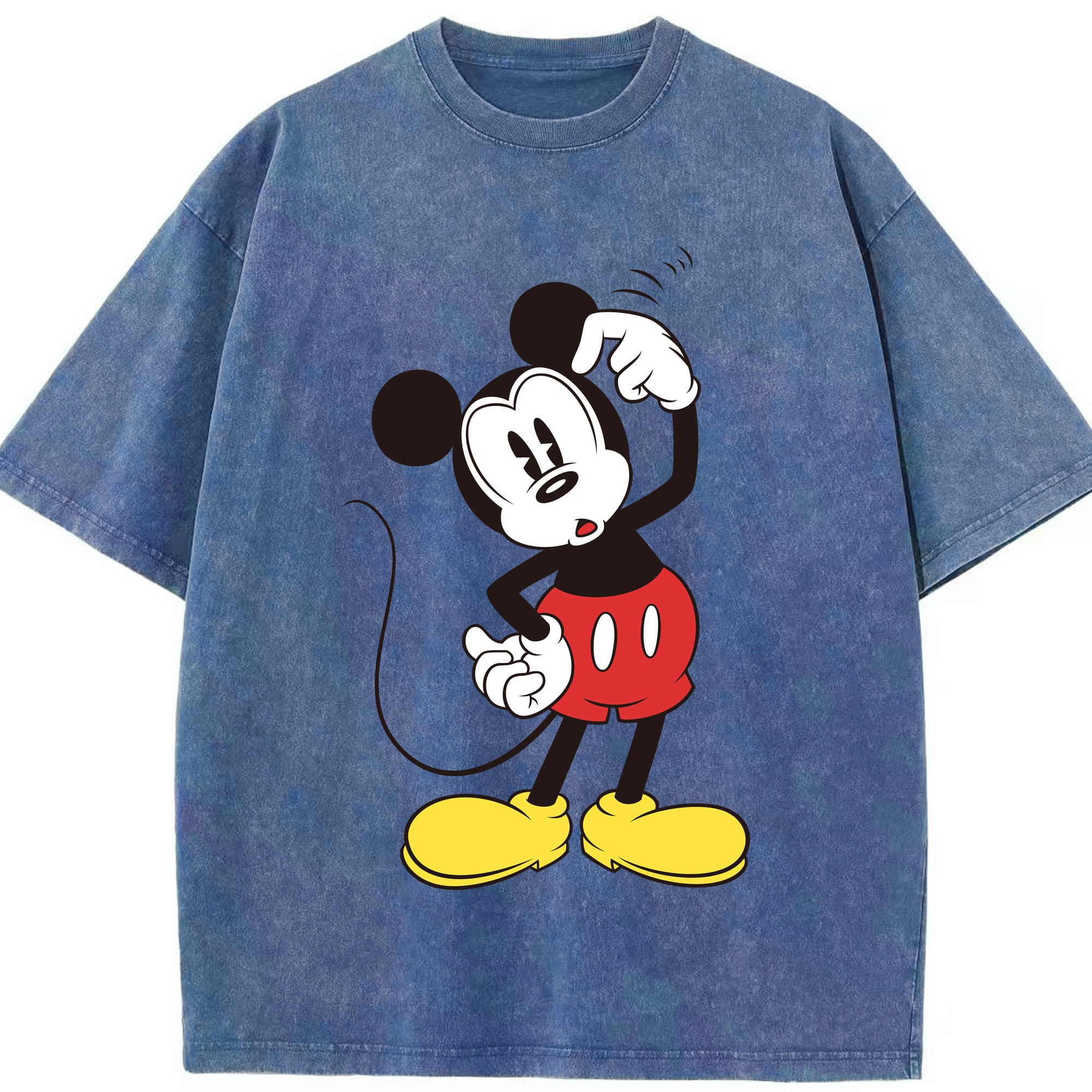 （画像用） ミッキーマウス Mickey Mouse 綿100% ヴィンテージ風 半袖Tシャツ（フロントプリント）