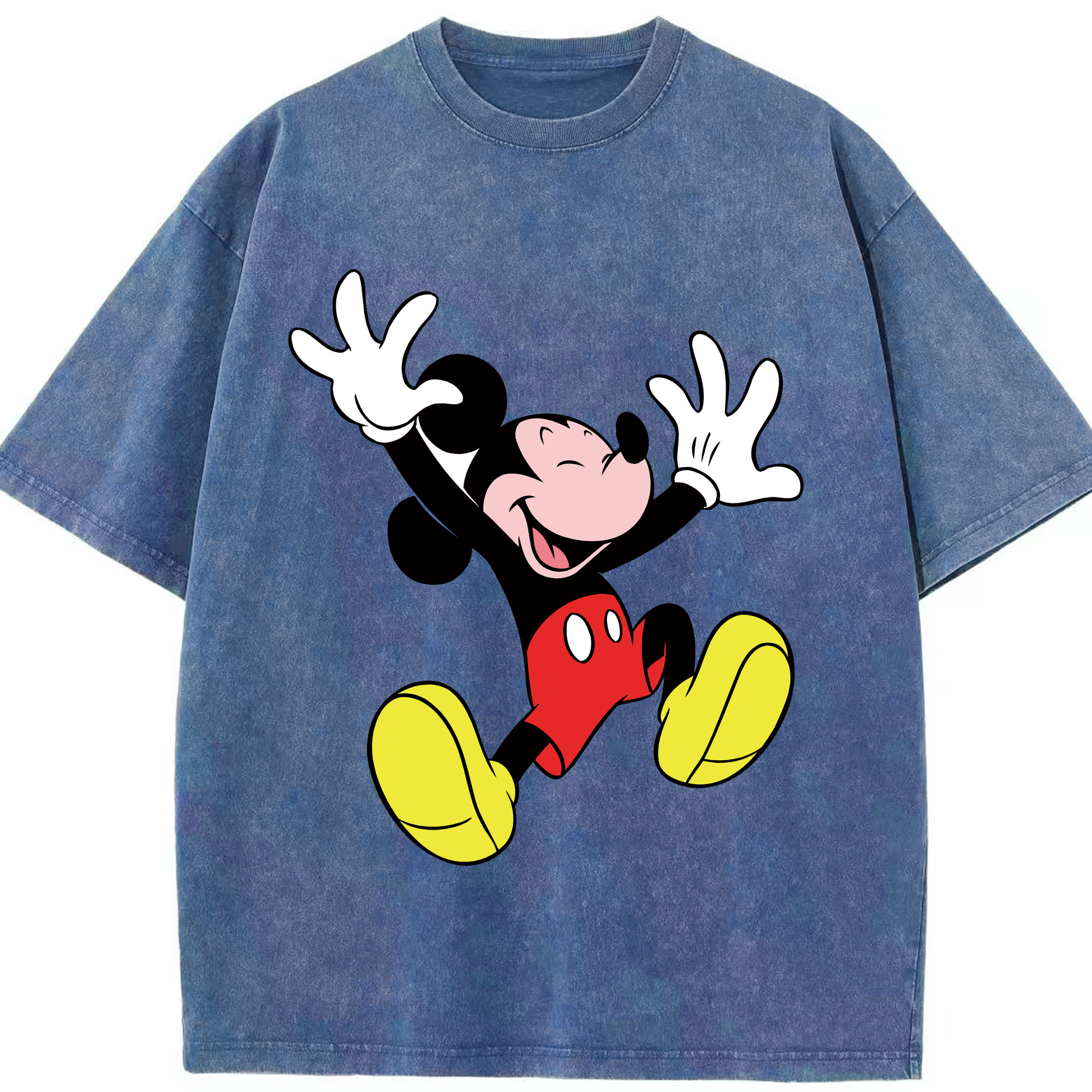 （画像用） ミッキーマウス Mickey Mouse 綿100% ヴィンテージ風 半袖Tシャツ（フロントプリント）