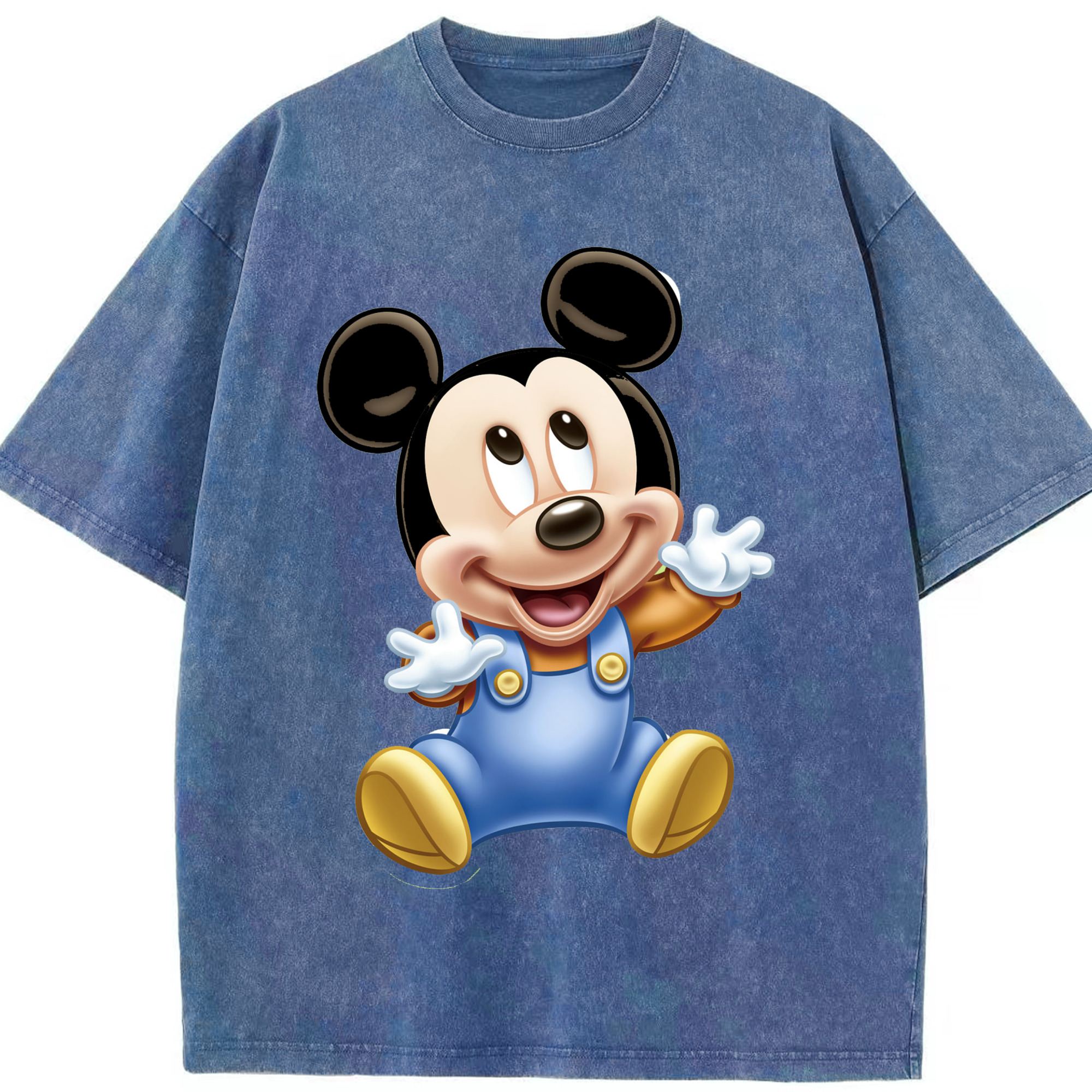 （画像用） ミッキーマウス Mickey Mouse 綿100% ヴィンテージ風 半袖Tシャツ（フロントプリント）