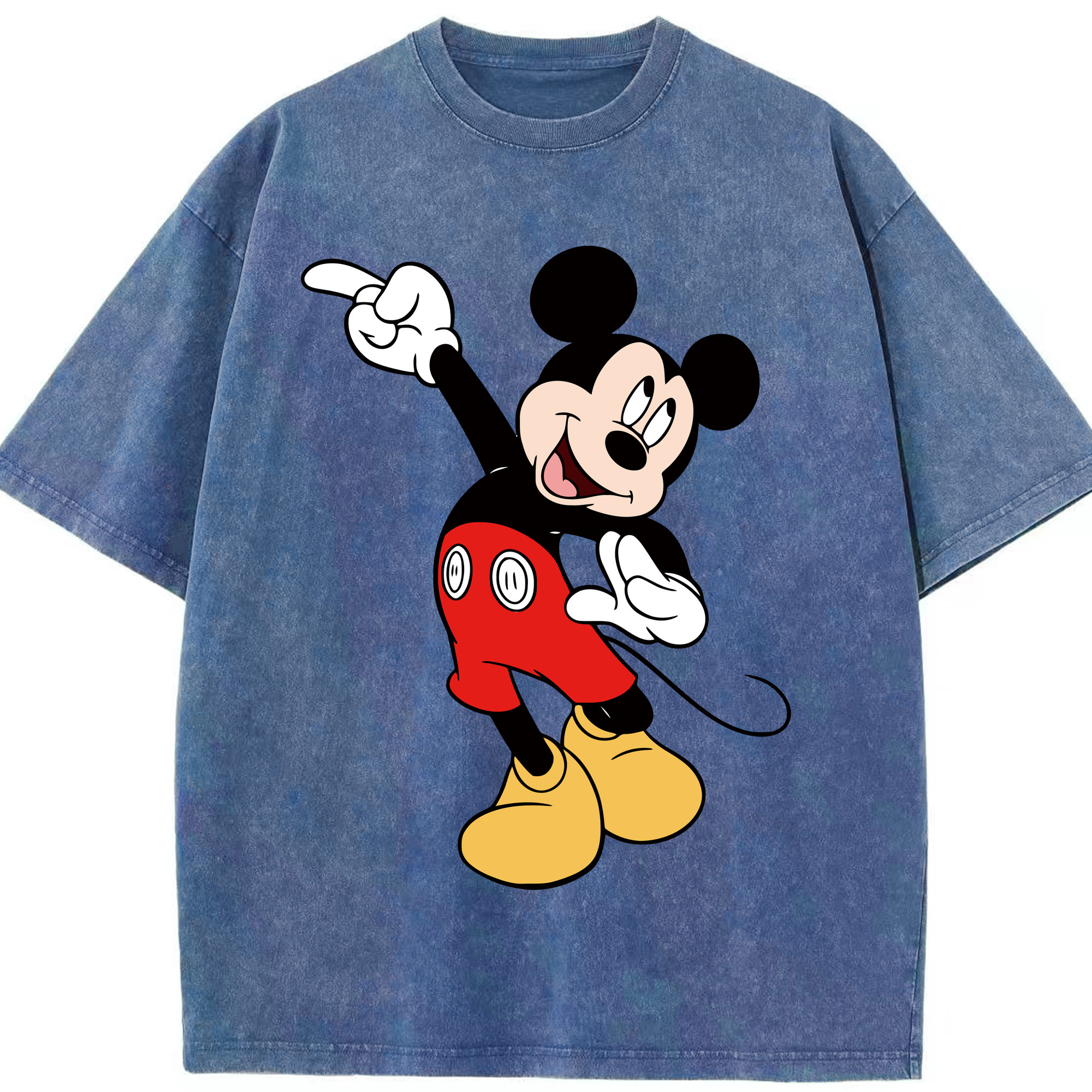 （画像用） ミッキーマウス Mickey Mouse 綿100% ヴィンテージ風 半袖Tシャツ（フロントプリント）