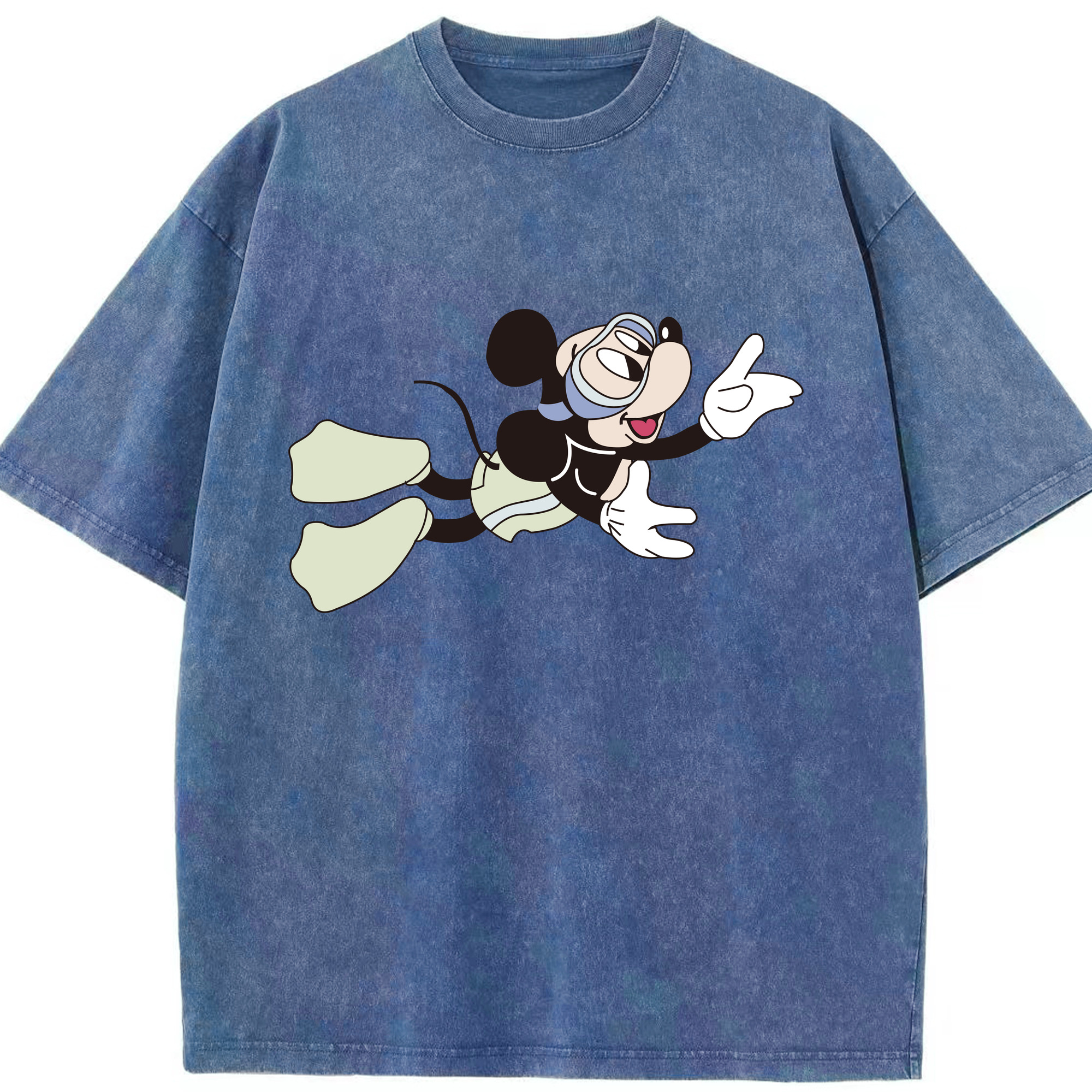 （画像用） ミッキーマウス Mickey Mouse 綿100% ヴィンテージ風 半袖Tシャツ（フロントプリント）