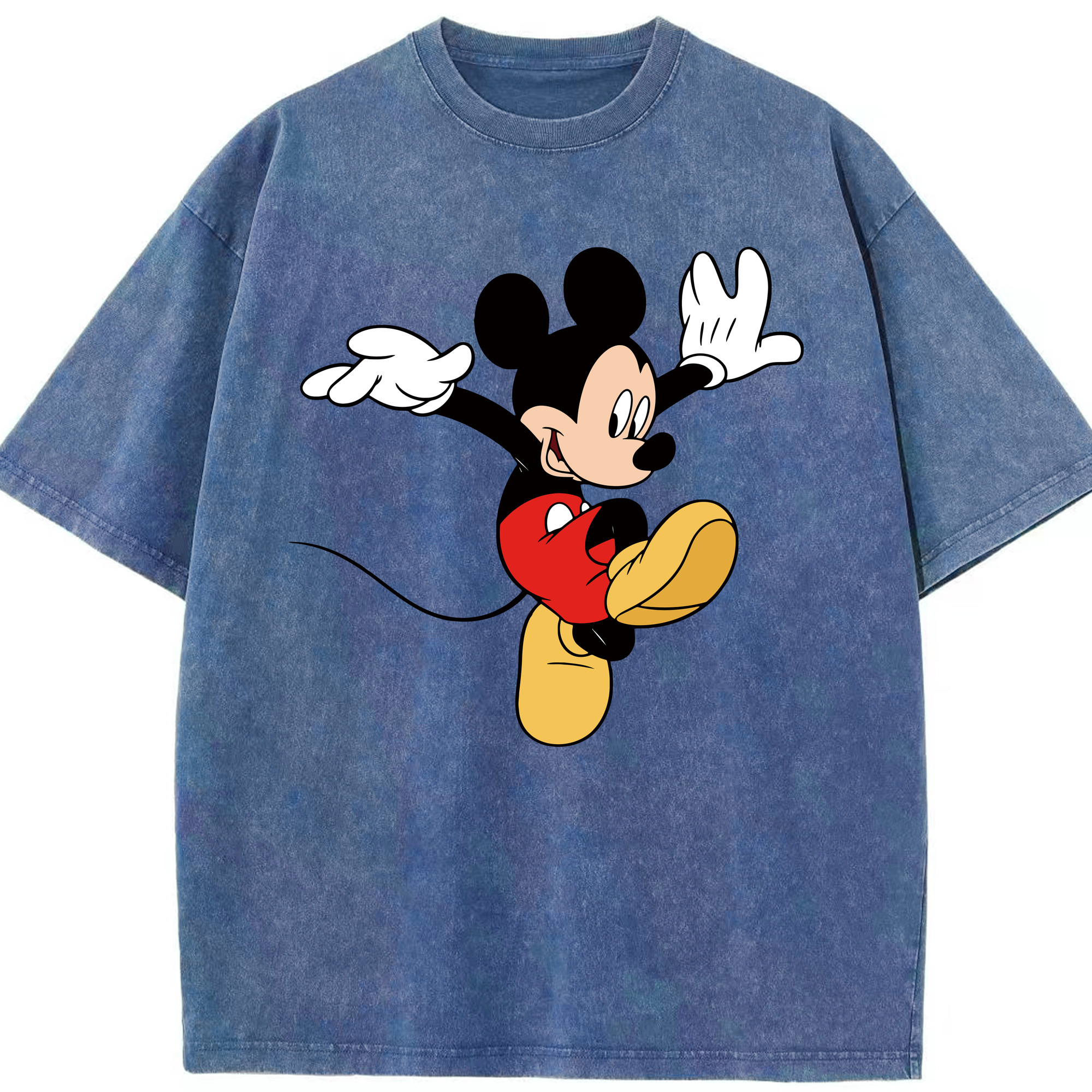 （画像用） ミッキーマウス Mickey Mouse 綿100% ヴィンテージ風 半袖Tシャツ（フロントプリント）