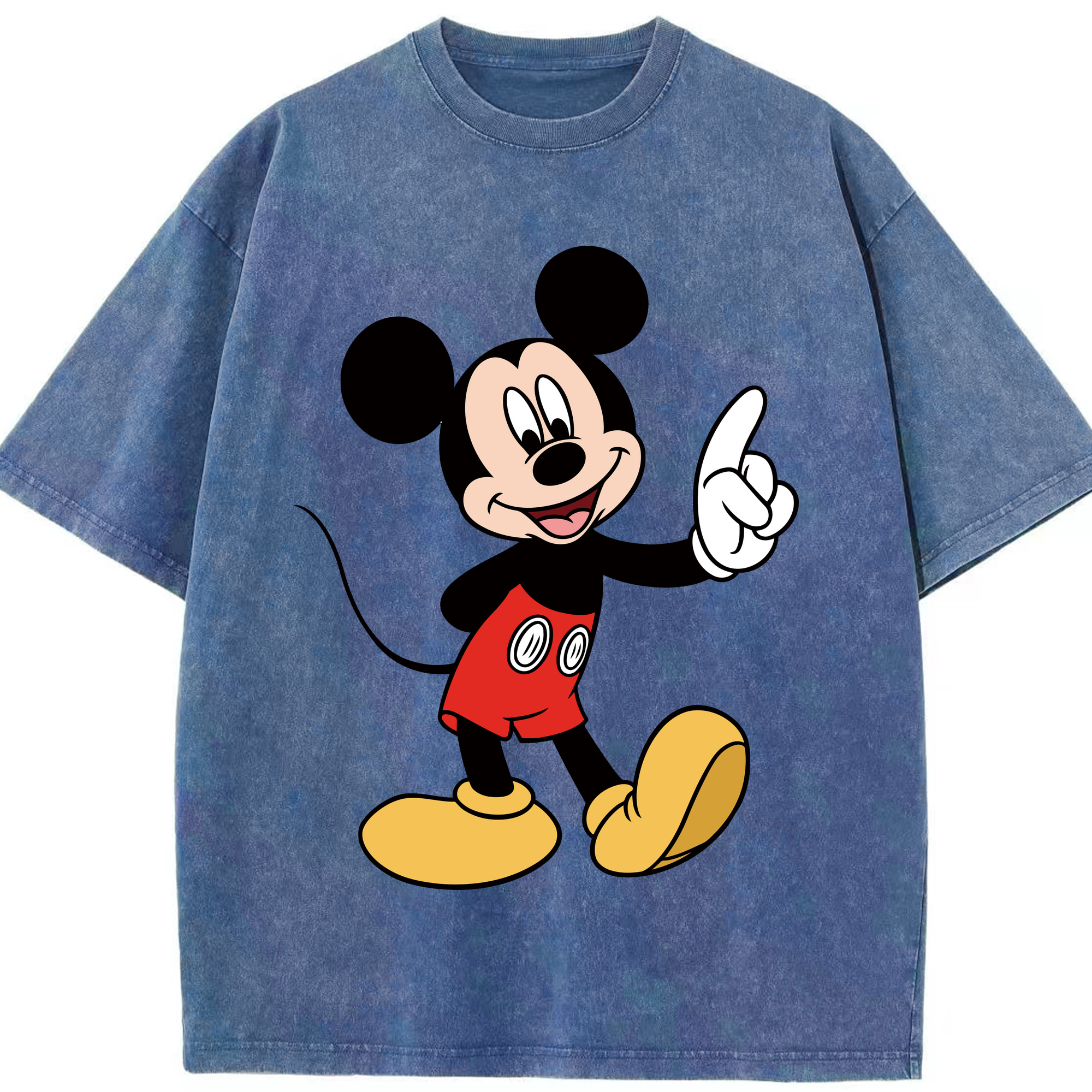 （画像用） ミッキーマウス Mickey Mouse 綿100% ヴィンテージ風 半袖Tシャツ（フロントプリント）