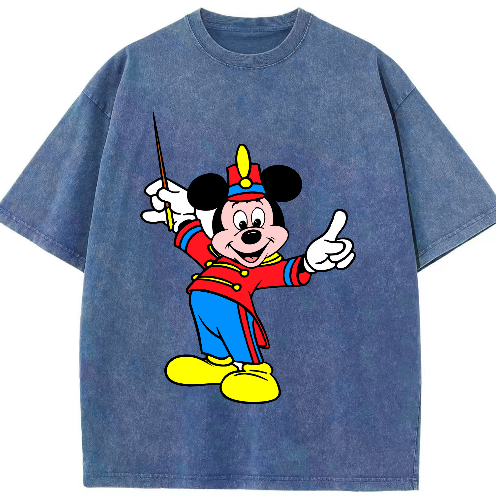 （画像用） ミッキーマウス Mickey Mouse 綿100% ヴィンテージ風 半袖Tシャツ（フロントプリント）