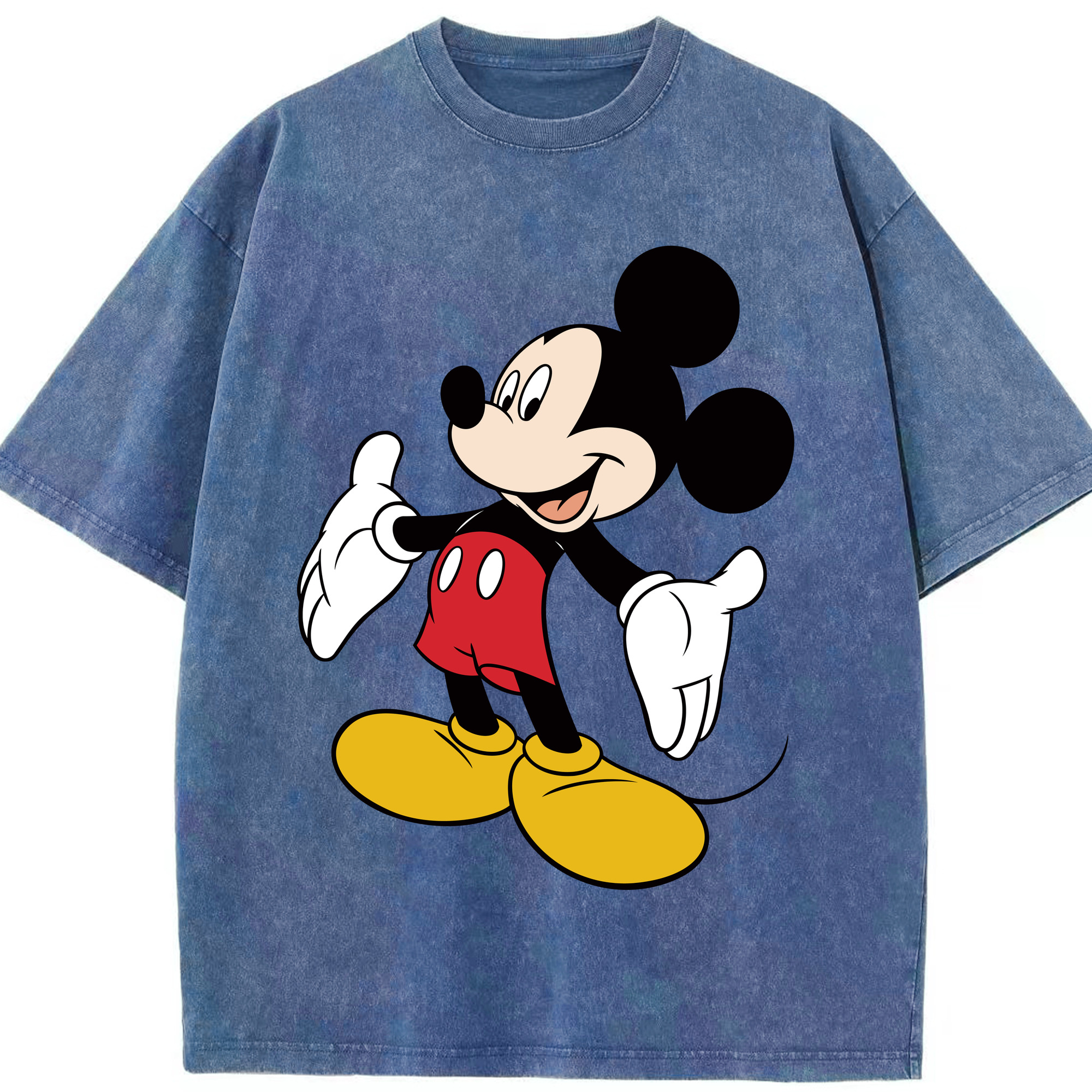 （画像用） ミッキーマウス Mickey Mouse 綿100% ヴィンテージ風 半袖Tシャツ（フロントプリント）