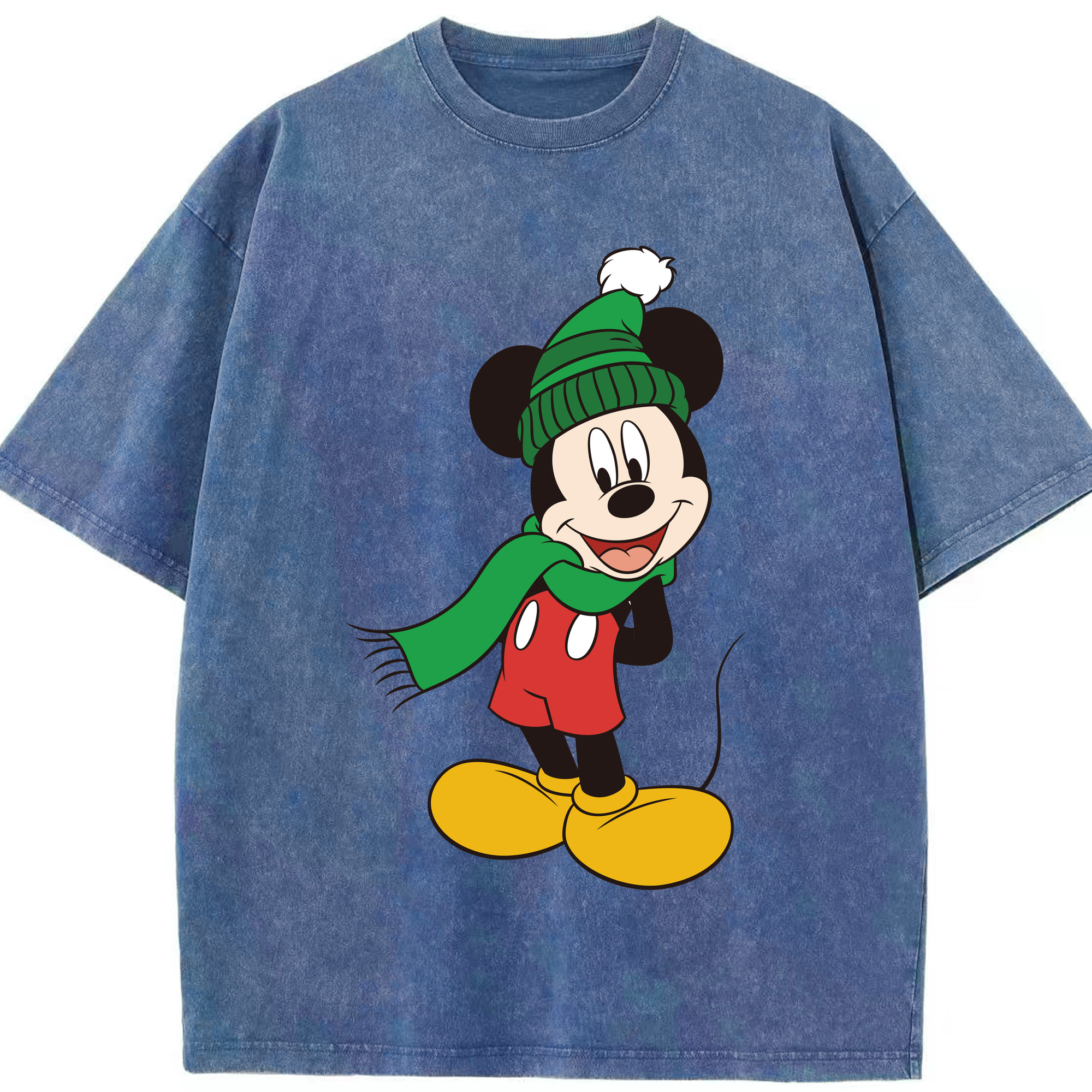 （画像用） ミッキーマウス Mickey Mouse 綿100% ヴィンテージ風 半袖Tシャツ（フロントプリント）