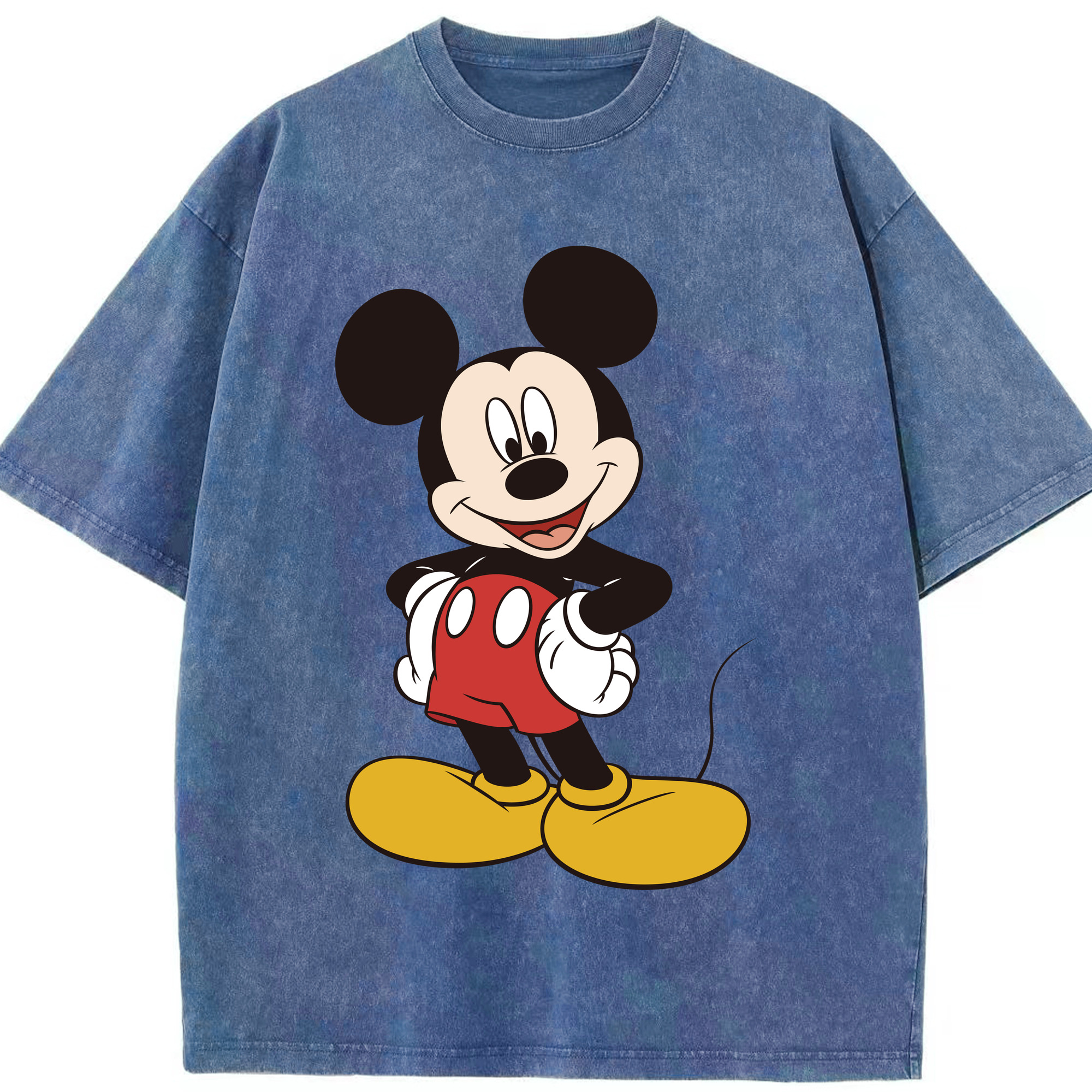 （画像用） ミッキーマウス Mickey Mouse 綿100% ヴィンテージ風 半袖Tシャツ（フロントプリント）