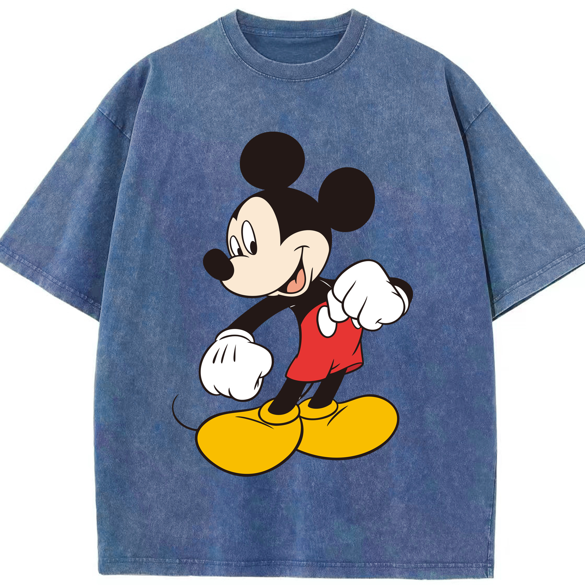 （画像用） ミッキーマウス Mickey Mouse 綿100% ヴィンテージ風 半袖Tシャツ（フロントプリント）