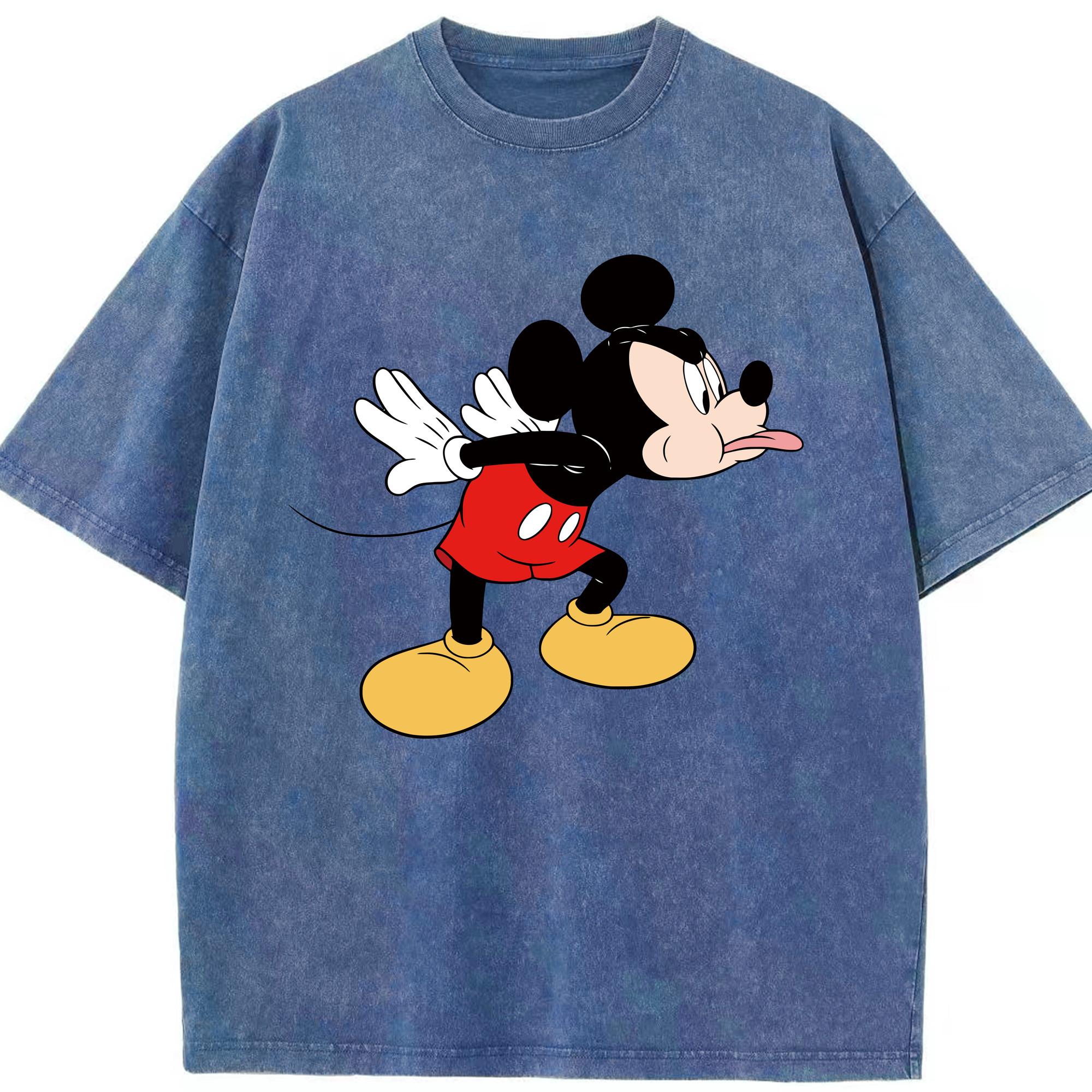 （画像用） ミッキーマウス Mickey Mouse 綿100% ヴィンテージ風 半袖Tシャツ（フロントプリント）