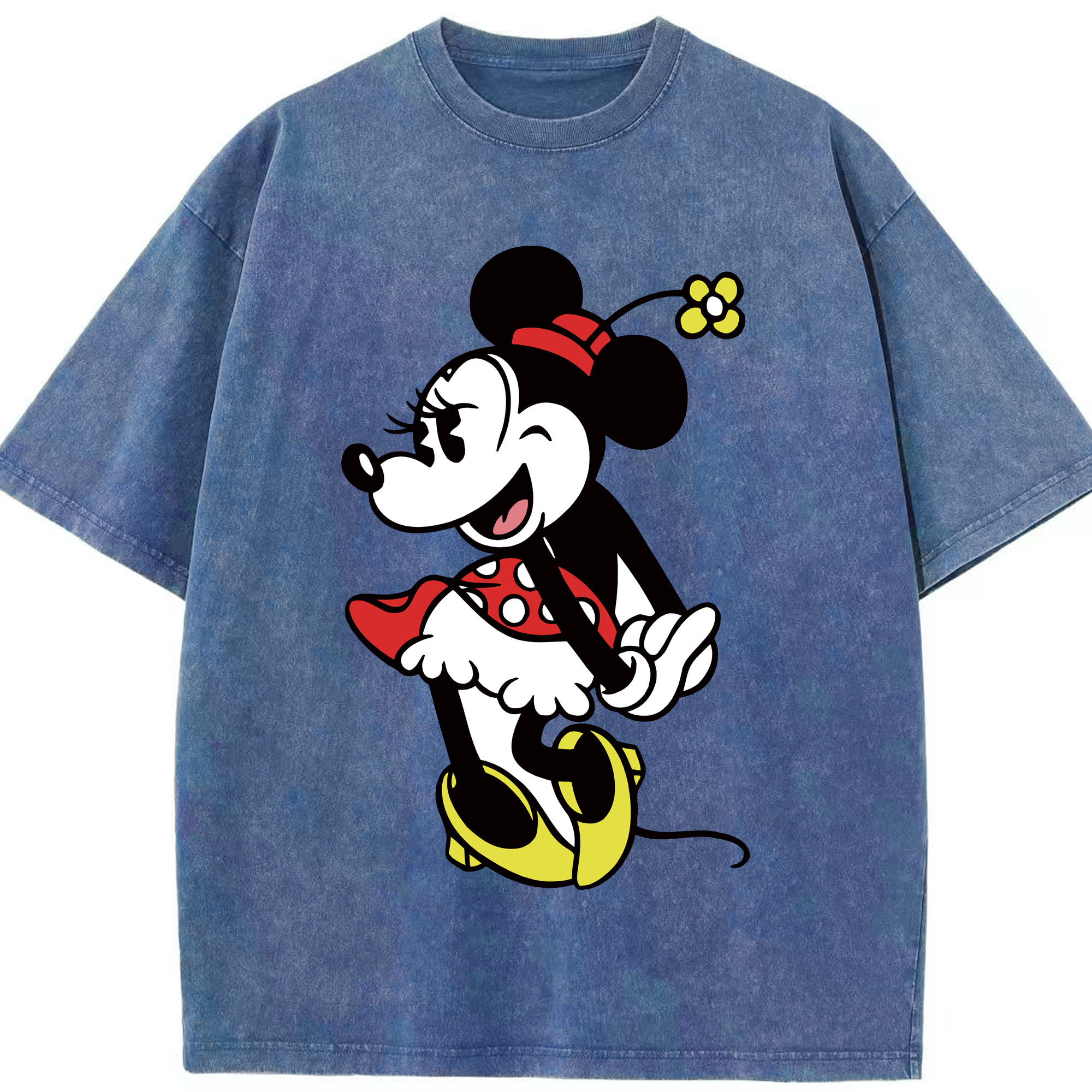 （画像用） ミッキーマウス Mickey Mouse 綿100% ヴィンテージ風 半袖Tシャツ（フロントプリント）