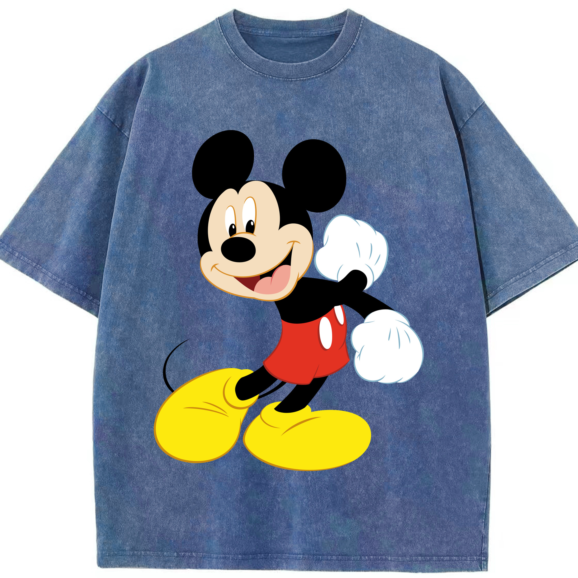 （画像用） ミッキーマウス Mickey Mouse 綿100% ヴィンテージ風 半袖Tシャツ（フロントプリント）