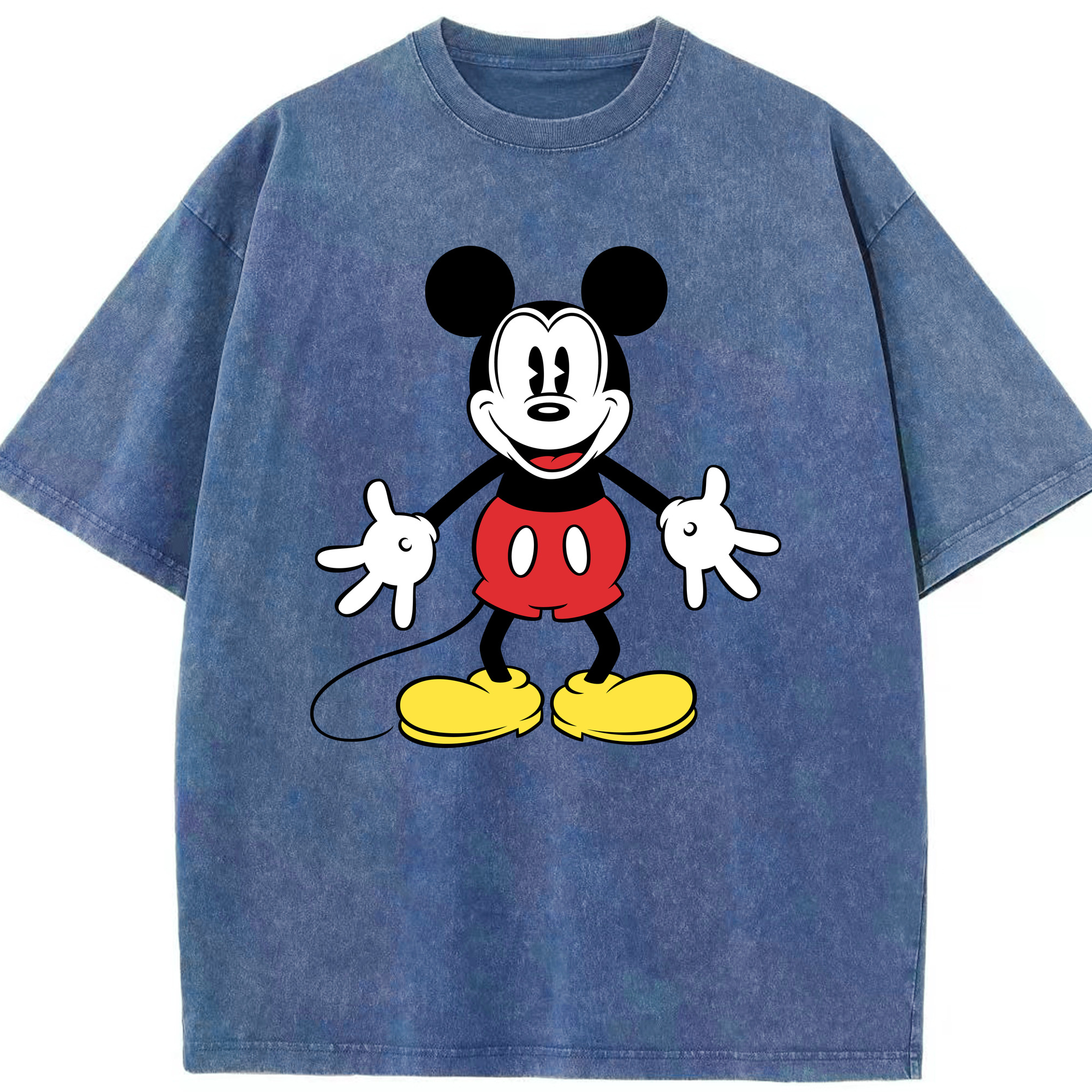 （画像用） ミッキーマウス Mickey Mouse 綿100% ヴィンテージ風 半袖Tシャツ（フロントプリント）
