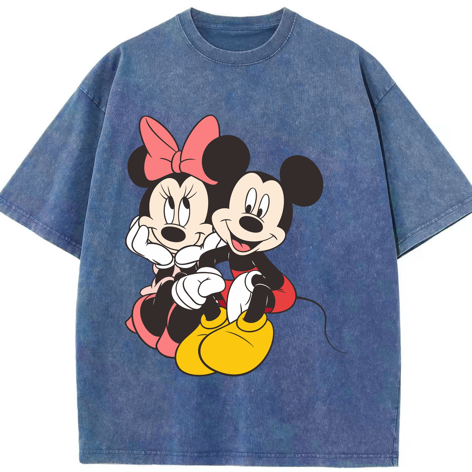 （画像用） ミッキーマウス Mickey Mouse 綿100% ヴィンテージ風 半袖Tシャツ（フロントプリント）