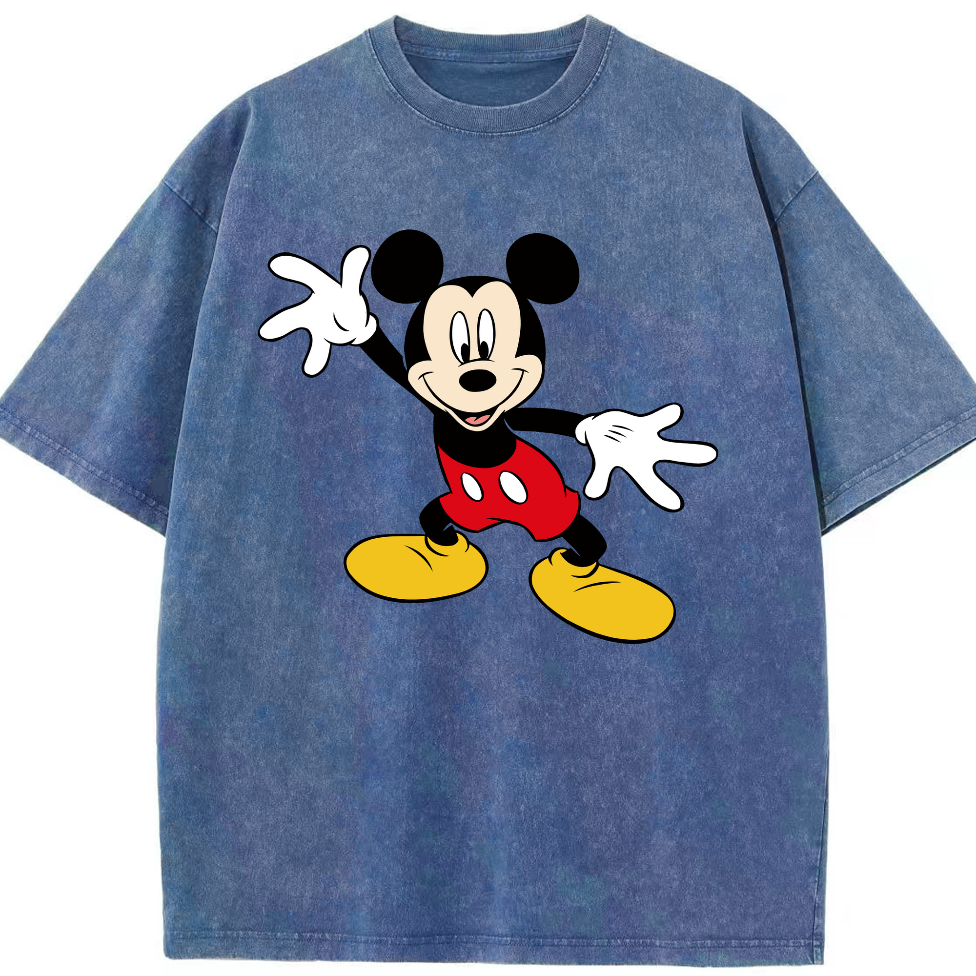 （画像用） ミッキーマウス Mickey Mouse 綿100% ヴィンテージ風 半袖Tシャツ（フロントプリント）